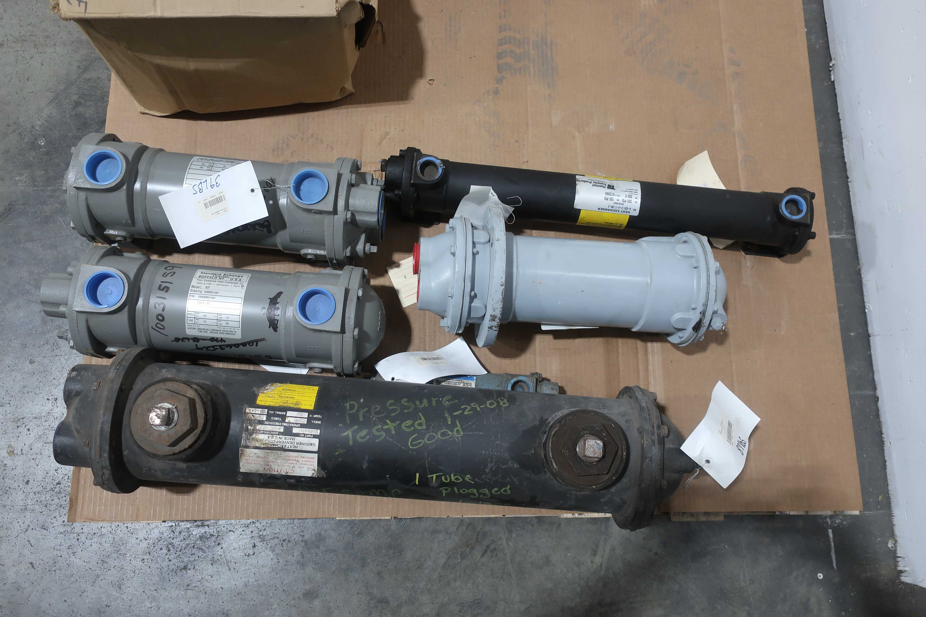 SKU 1734655 - 3 PALLETS OF ASSORTED SHELL AND TUBE HEAT EXCHANGERS THERMAL TRANSFER - HEAT EXCHANGERS