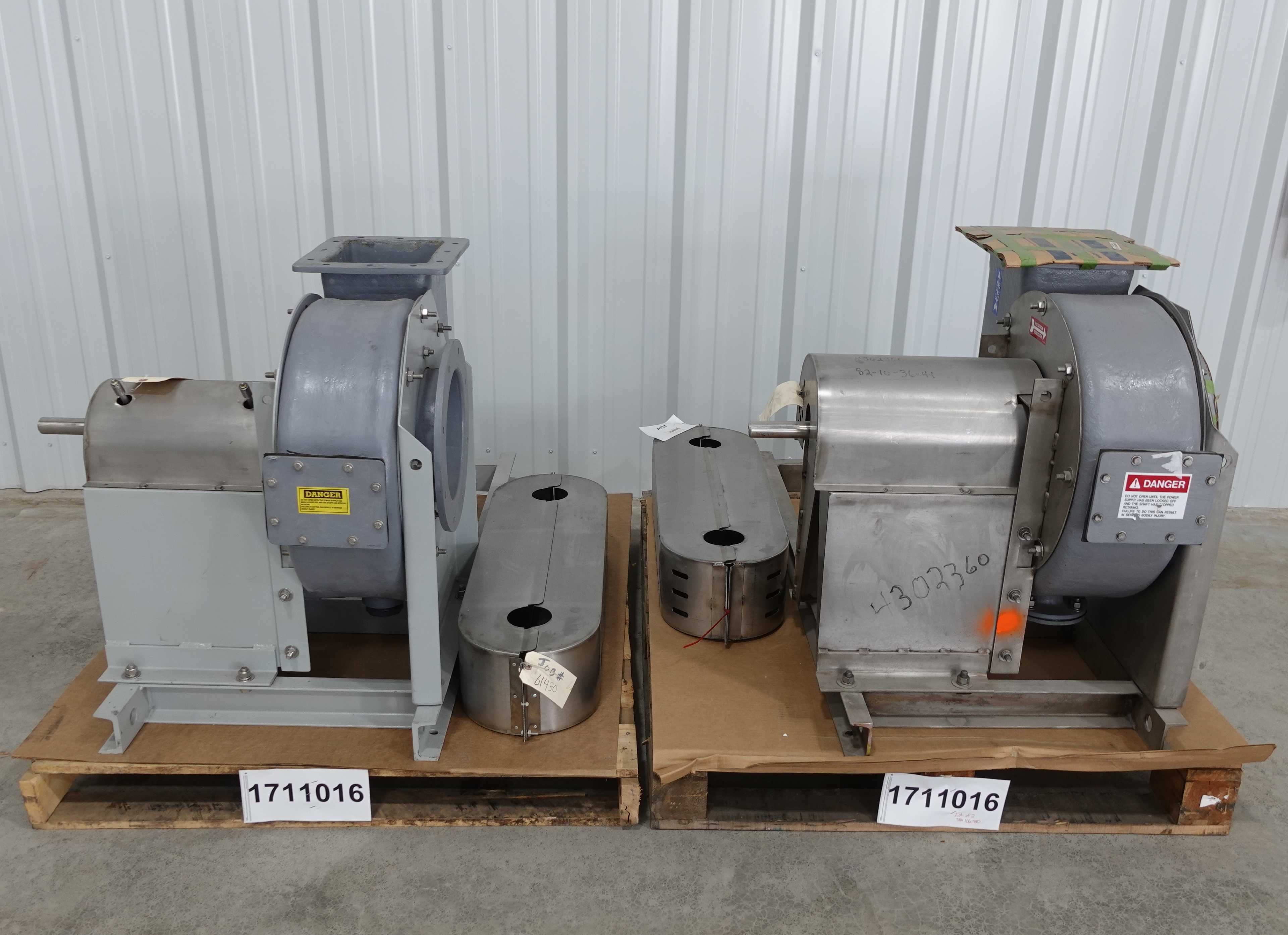 SKU 1711016 - LOT OF 2 COMPOSITE FAN TECHNOLOGY 21RMC CENTRIFUGAL BLOWERS - REGENERATIVE BLOWER