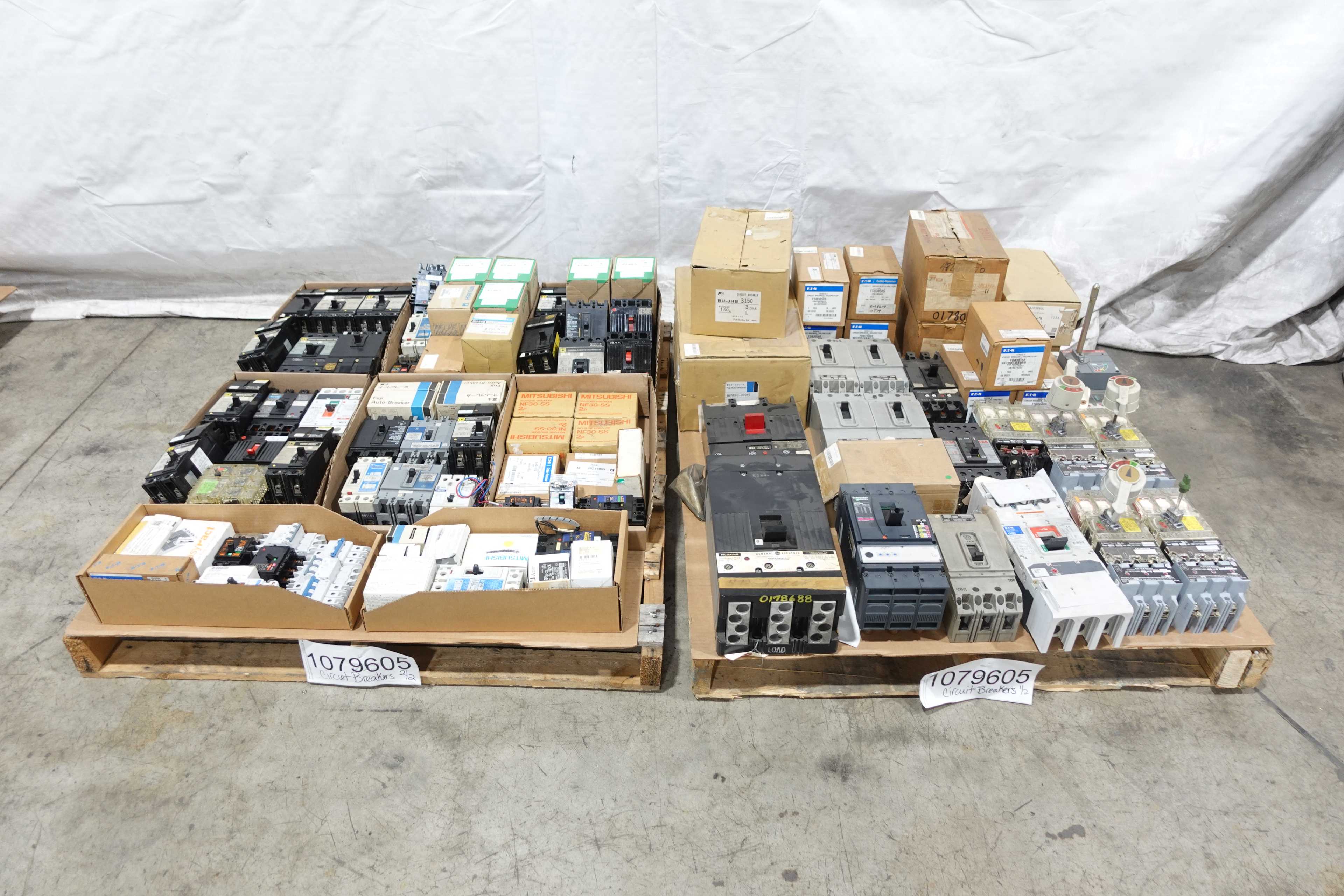 SKU 1079605 - 2 PALLETS OF ASSORTED CIRCUIT BREAKERS