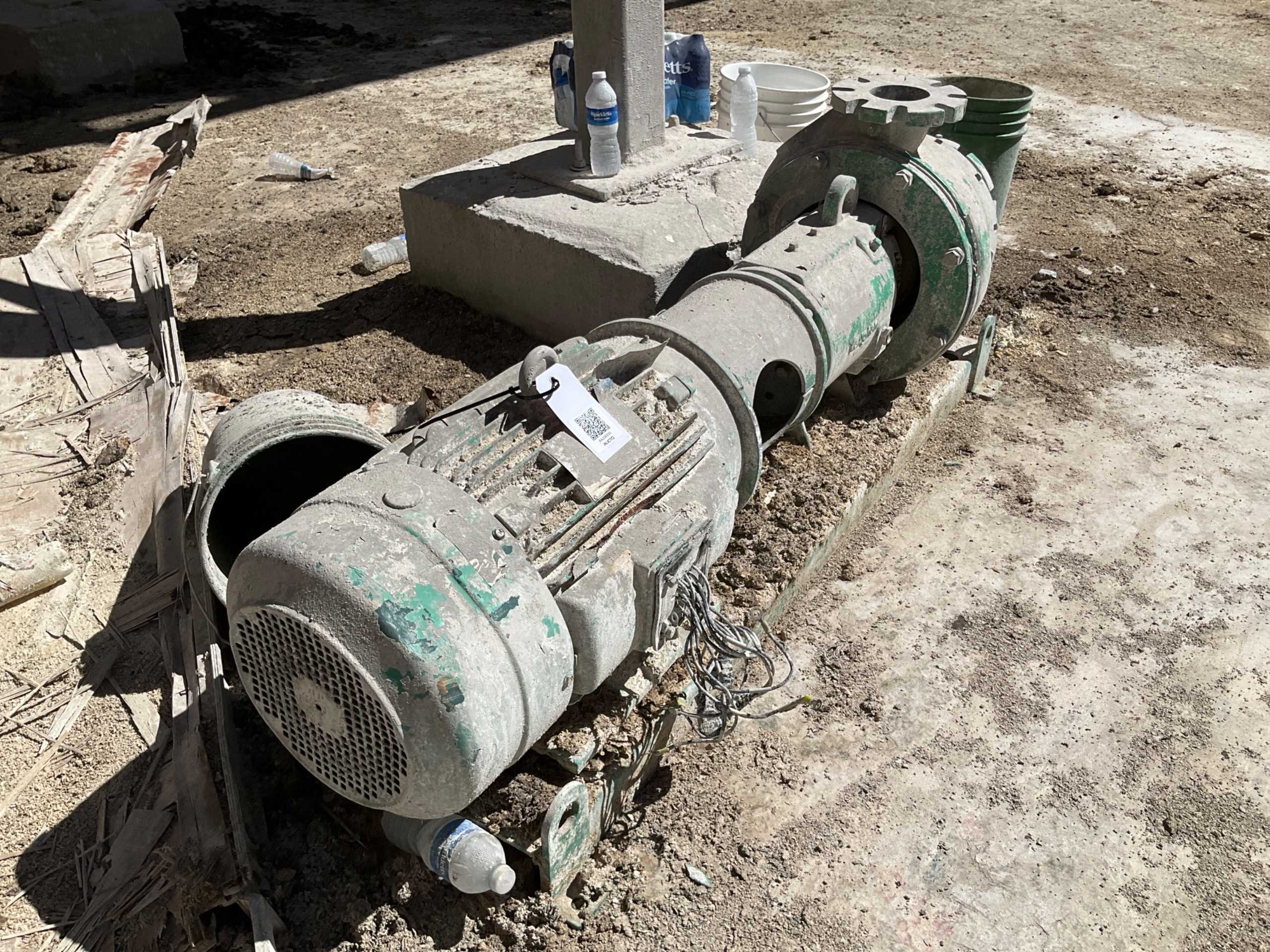 VAUGHAN DISINTEGRATOR SLURRY PUMP & MOTOR ASSEMBLY - PUMP & MOTOR ASSEMBLY