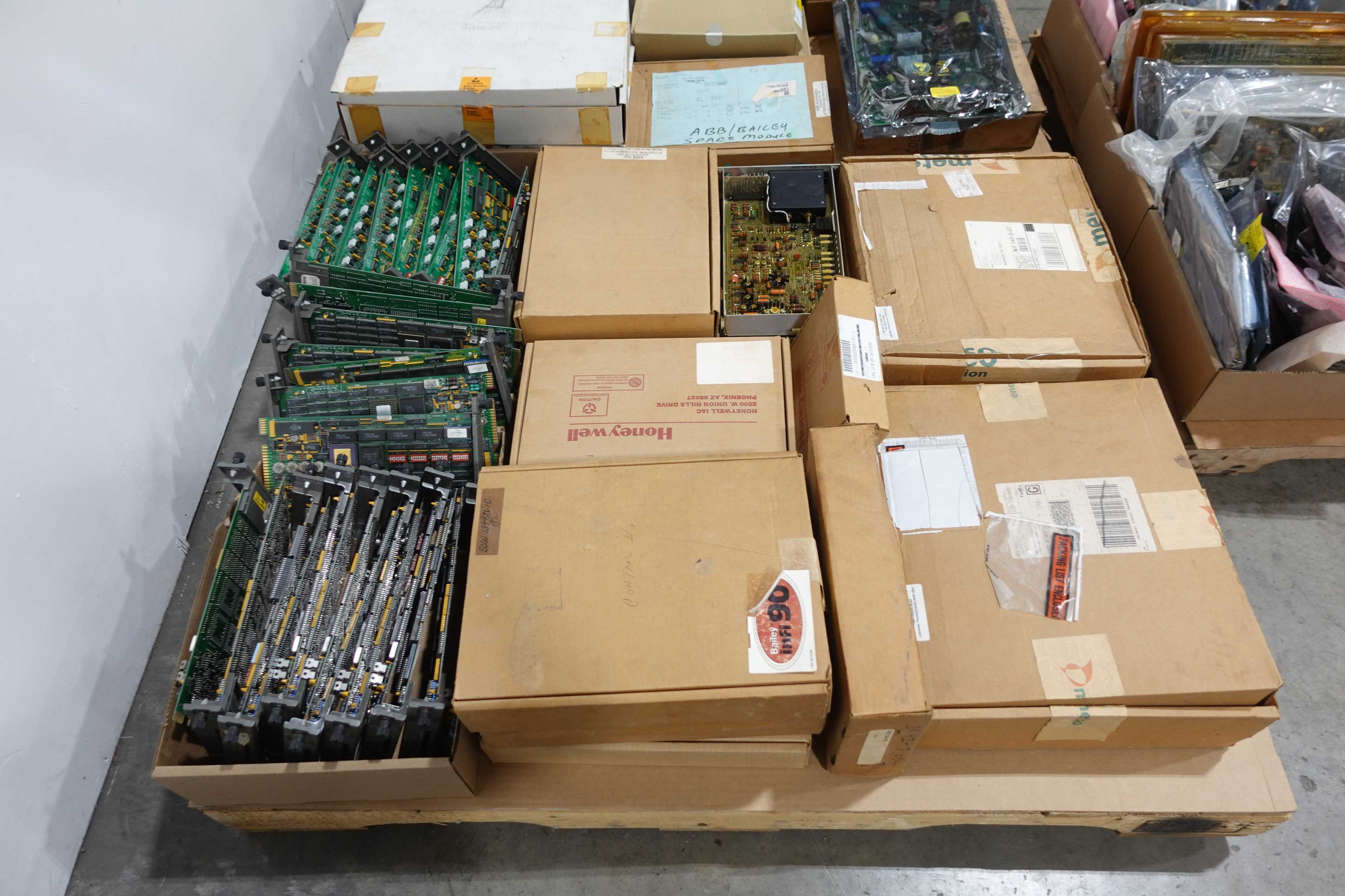 3 PALLETS OF ASSORTED PCB CIRCUIT BOARDS, HONEYWELL, BAILEY, ABB, GE, ALLEN BRADLEY - PCB CIRCUIT BOARDS