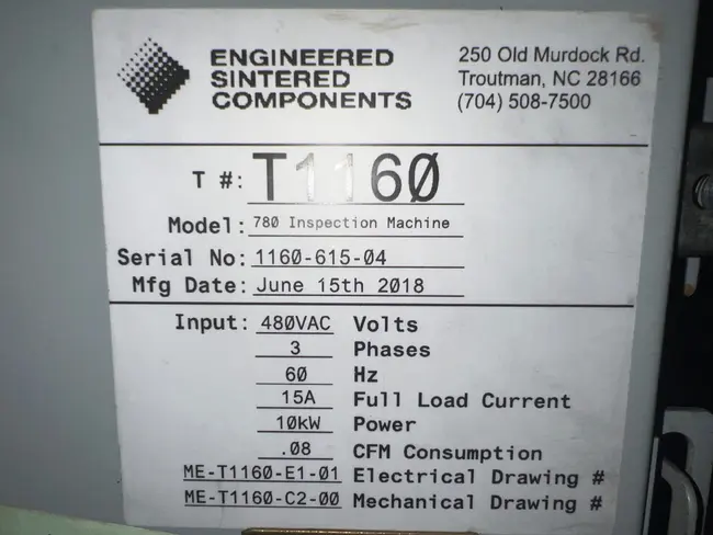 2018 ESC 780 INSPECTION MACHINE - undefined