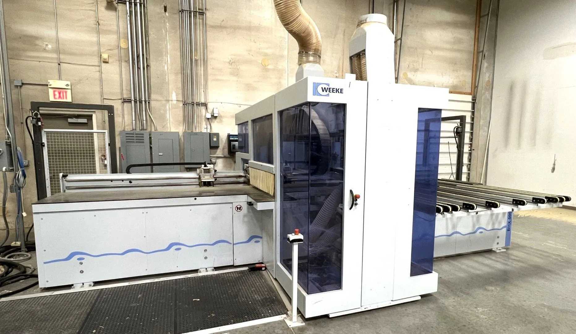 2011 WEEKE OPTIMAT BHX 500 CNC MACHINING CENTER, 2.5M X 1M, 7.5K RPM, DUAL 36-SPINDLE BORING BLOCKS - WOODWORKING