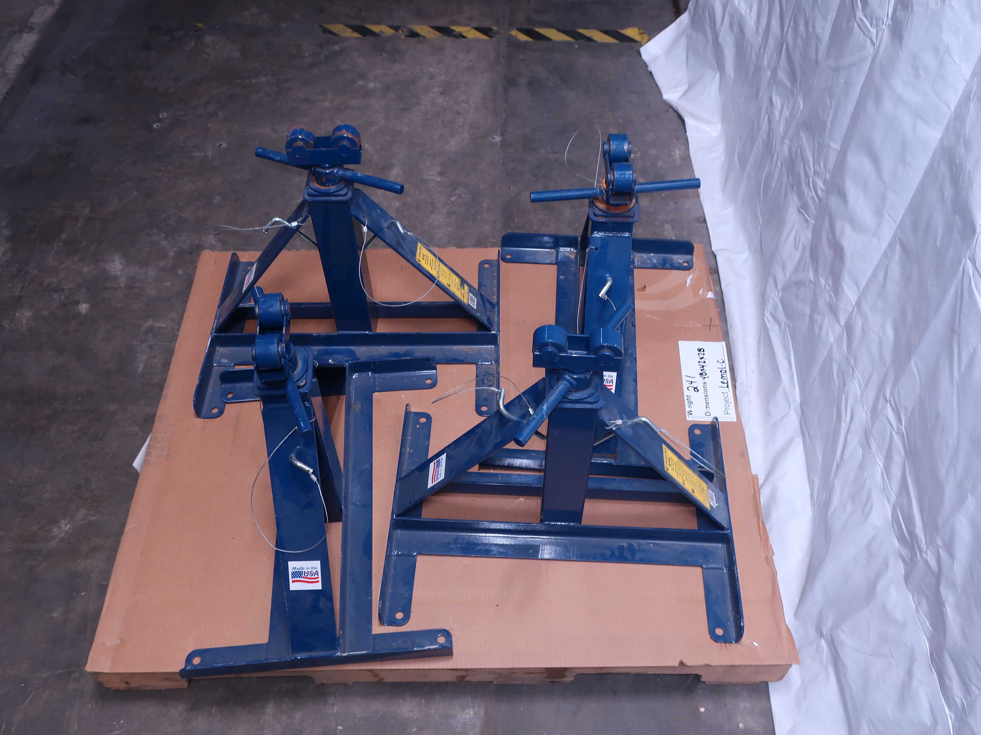 LOT OF 4- CURRENT TOOLS 670 SCREW TYPE REEL STANDS - WIRE MANUFACTURING