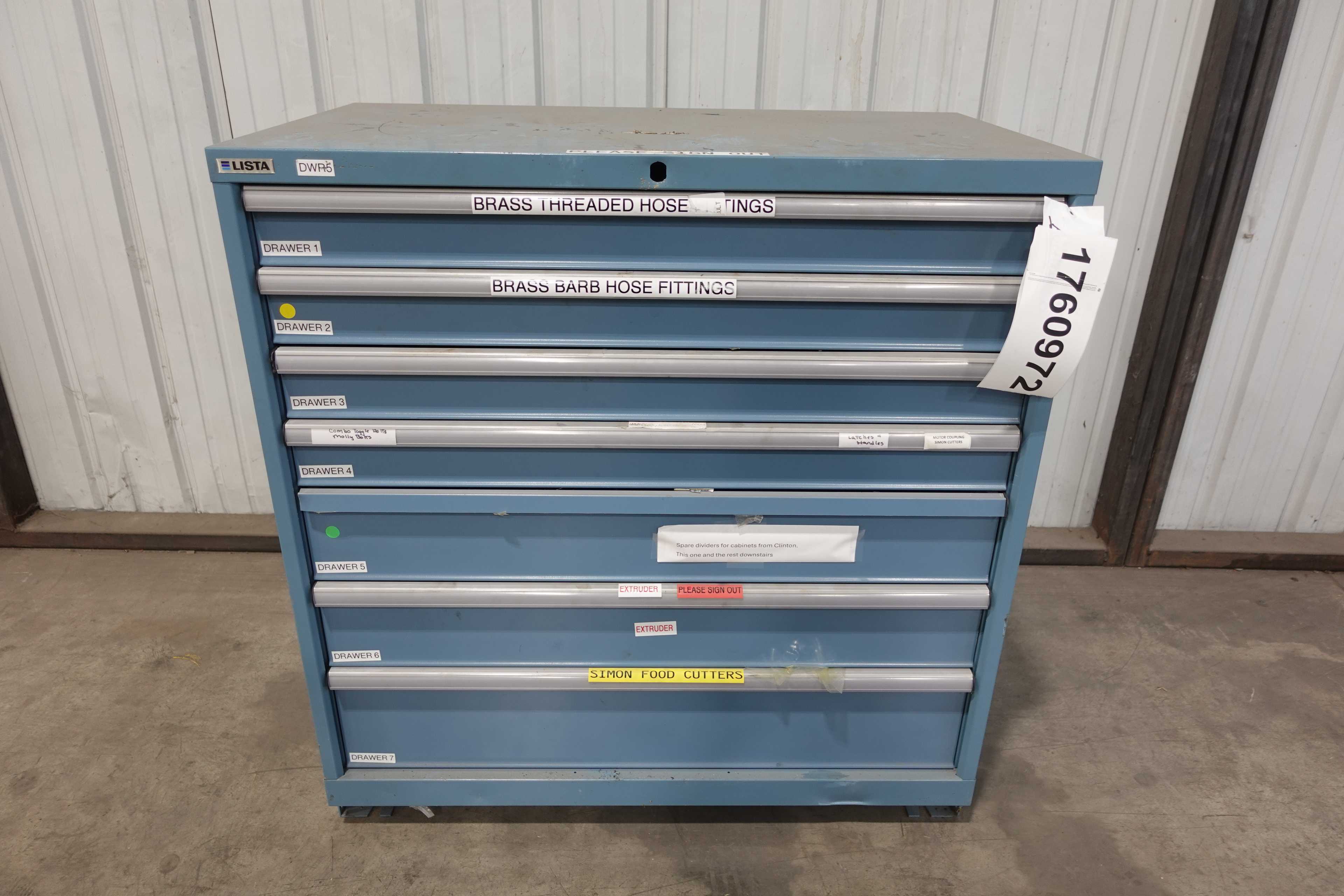 SKU 1760972 - LISTA TOOL CABINET WITH CONTENTS, ASSORTED FITTINGS AND HARDWARE - PIPE & TUBE FITTINGS