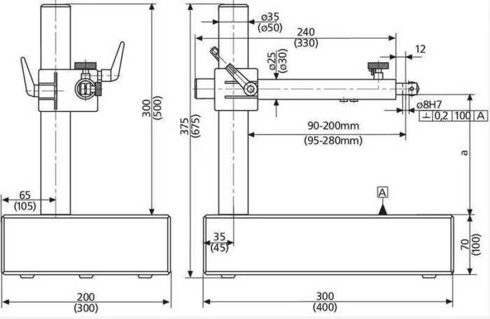 MAHR LARGE GRANITE COMPARATOR STAND MARSTAND 821 NG (WORKING RANGE 0-430 MM, TABLE 400X300MM) - MISCELLANEOUS