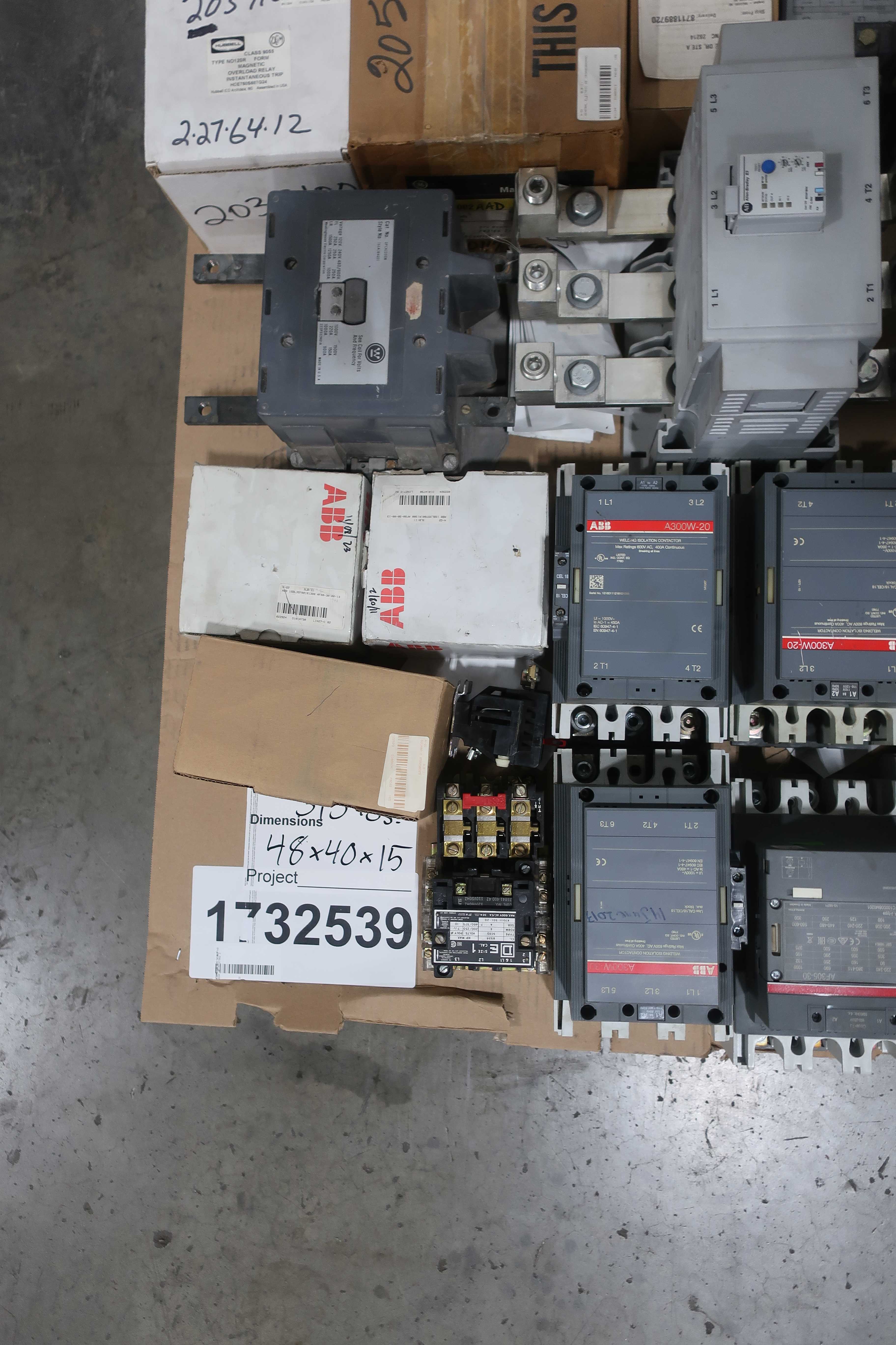 SKU 1732539 - 2 PALLETS OF ASSORTED STARTERS, OVERLOAD RELAYS, AND CONTACTORS - ELECTRICAL COMPONENTS
