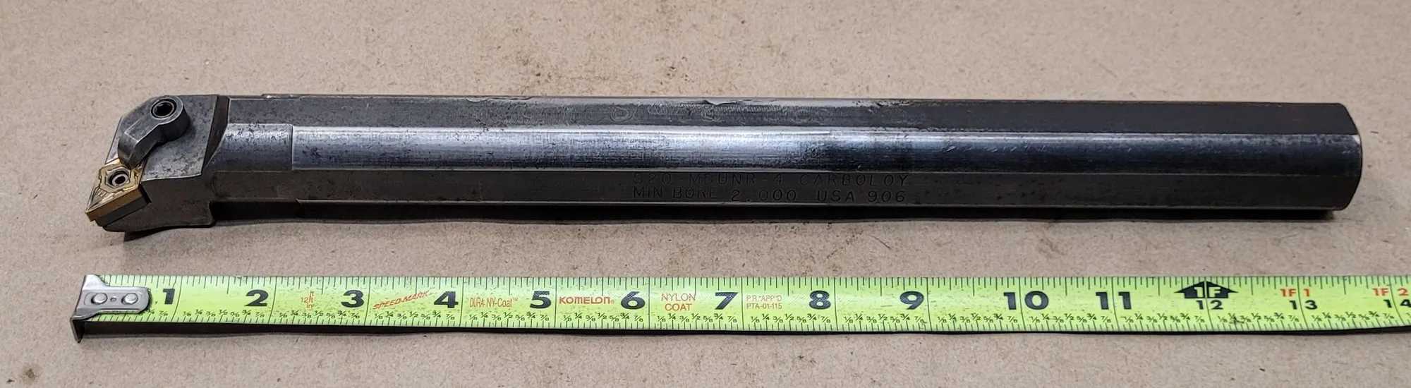 CARBOLOY S20-MDUNR-4 INDEXABLE BORING BAR, STEEL, 1.25IN SD, 14IN L, 2.0IN MIN BORE, -7 RAKE - MACHINE TOOLING