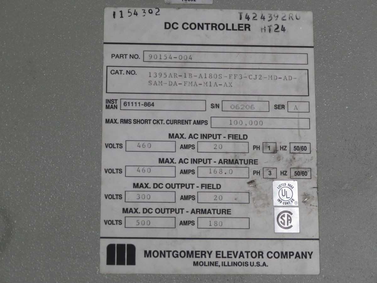 MONTGOMERY 1395AR-1B-A180S-FF3-CJ2-MD-AD-SAM-DA-FMA-M1A-AX DC DRIVES, 180A ARM CURRENT - DC DRIVES