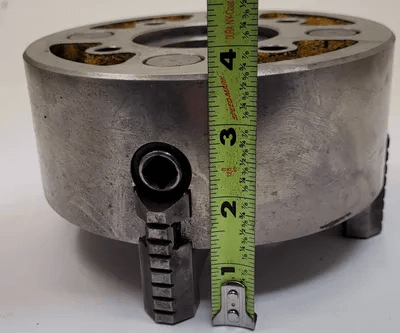 YAMAKAWA 4 JAW LATHE CHUCK, 6-1/4" OVERALL DIAMETER, FOR SUPER SPACER APPLICATION - MACHINE TOOLING