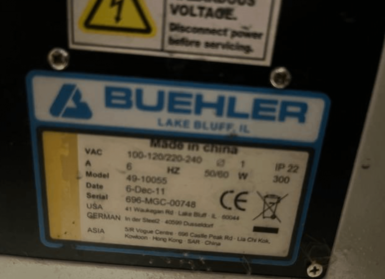 QTY 2: BUHLER ECOMET 300 GRINDER POLISHERS - FINISHING EQUIPMENT