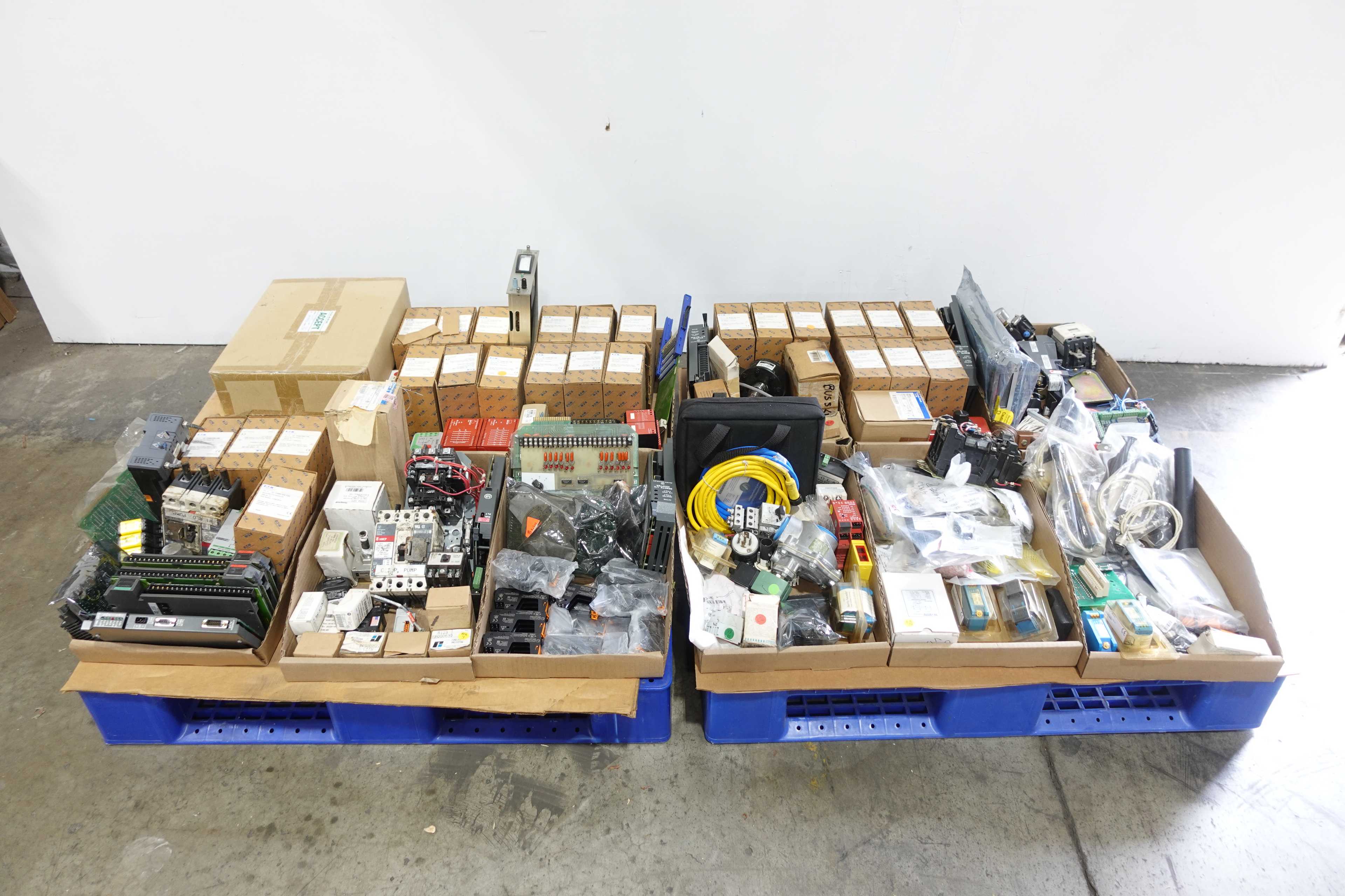 2 PALLETS OF ASSORTED ELECTRICAL CONTROLS - ELECTRICAL PARTS