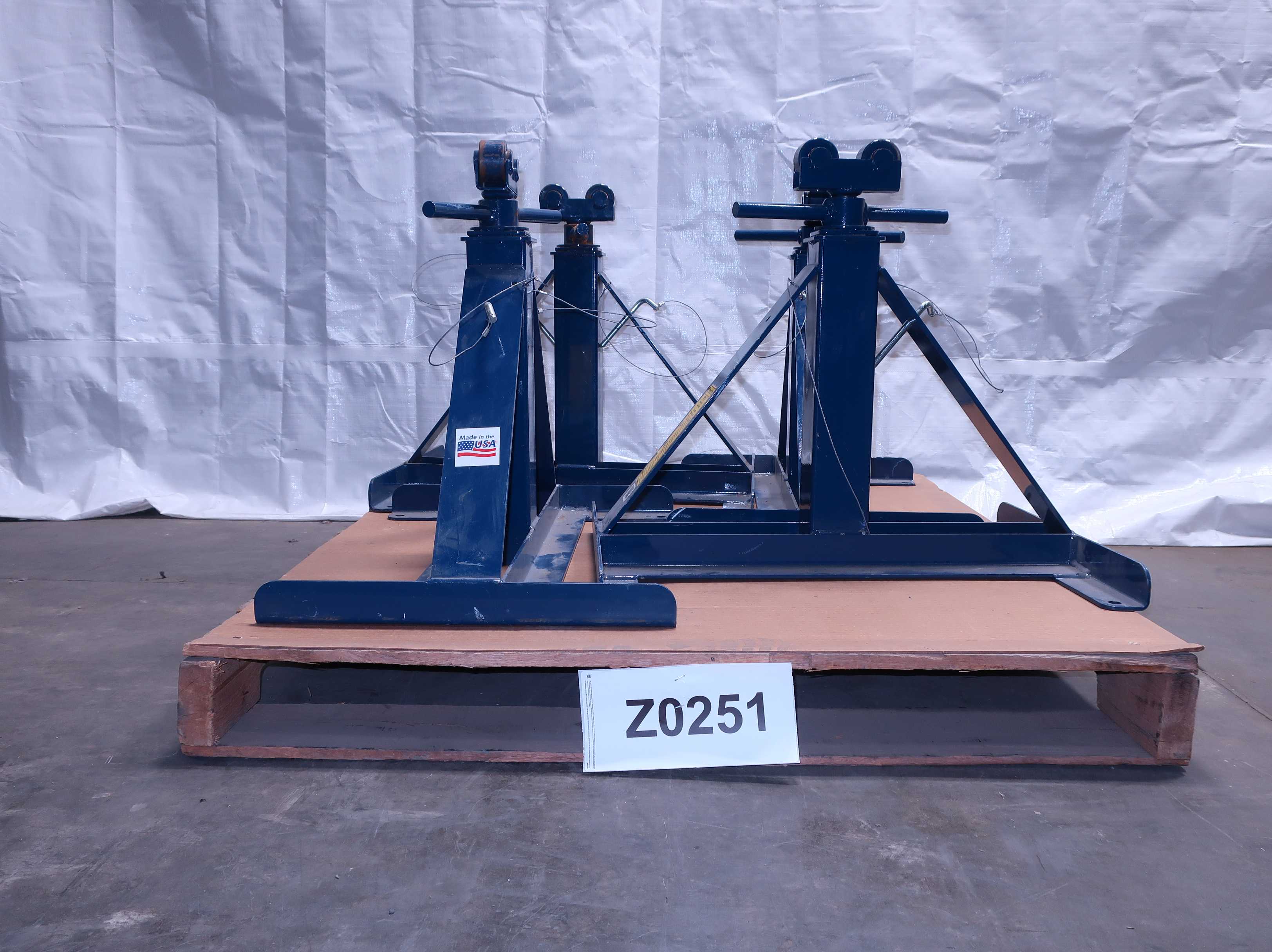 LOT OF 4- CURRENT TOOLS 670 SCREW TYPE REEL STANDS - WIRE MANUFACTURING EQUIPMENT