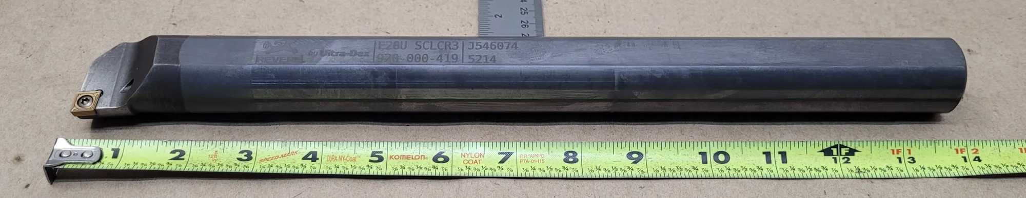 ULTRA-DEX E20U SCLCR3 CARBIDE BORING BAR, 1.25" CONNECTION, 1.465" MIN BORE, 14" LENGTH - MACHINE TOOLING