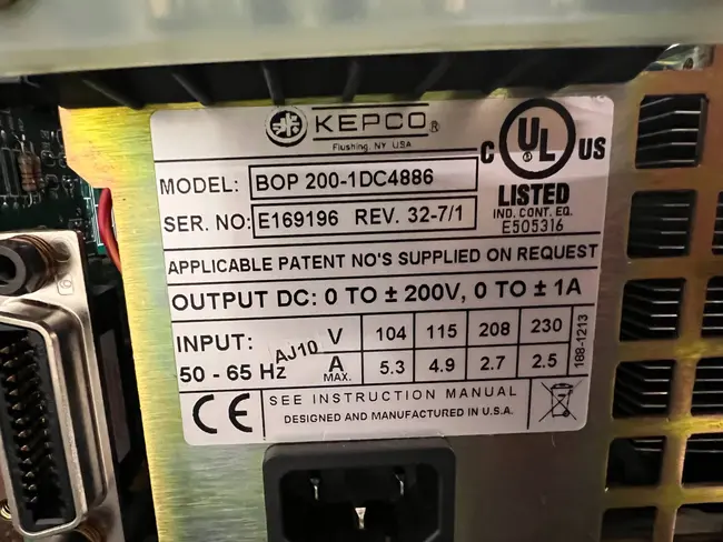 2022 KEPCO POWER BOP 200-1DC4886 POWER SUPPLY - undefined