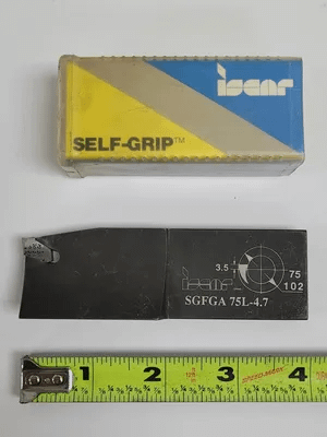 ISCAR SELF-GRIP SGFGA 75 L-4.7 PARTING & GROOVING BLADE, 3.98″ L, 1.25” W SHANK - MACHINE TOOLING