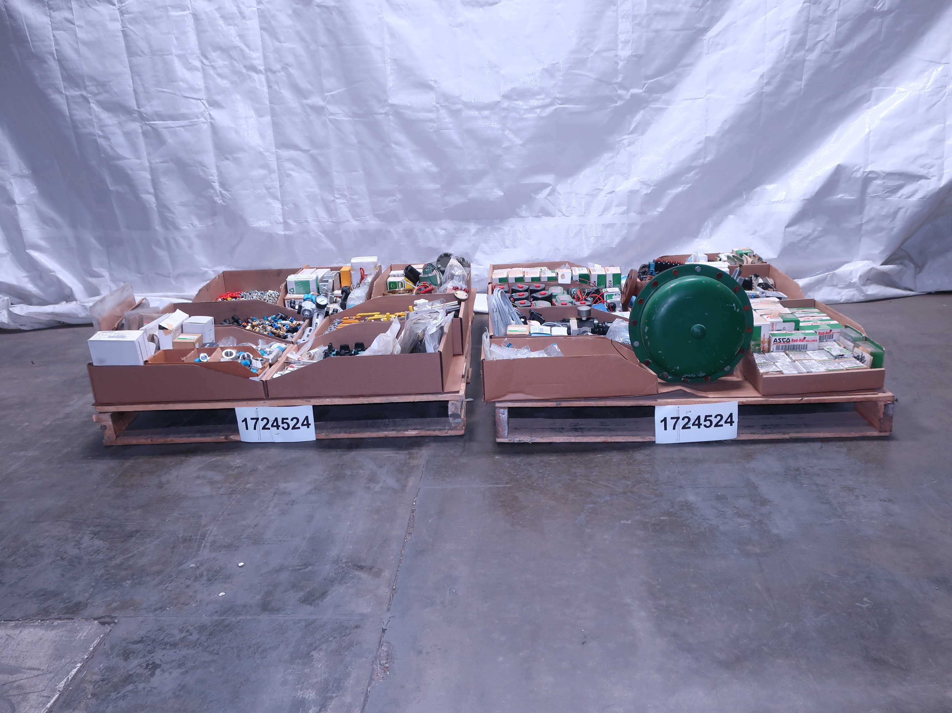 SKU 1724524 - 2 PALLETS OF ASSORTED VALVES AND VALVE PARTS
