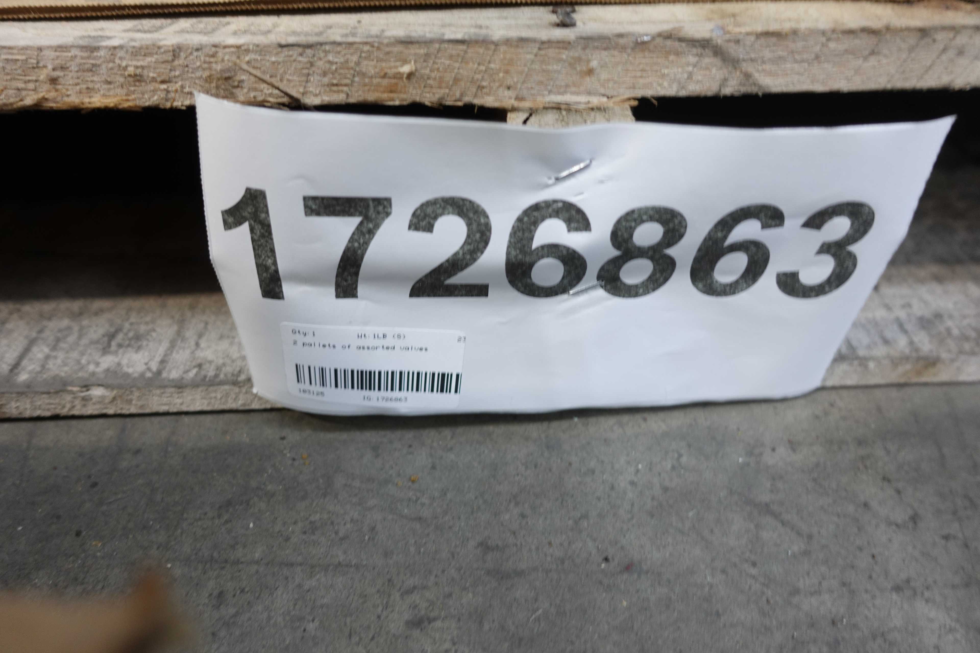 SKU 1726863 - 3 PALLETS OF ASSORTED VALVES - VALVES