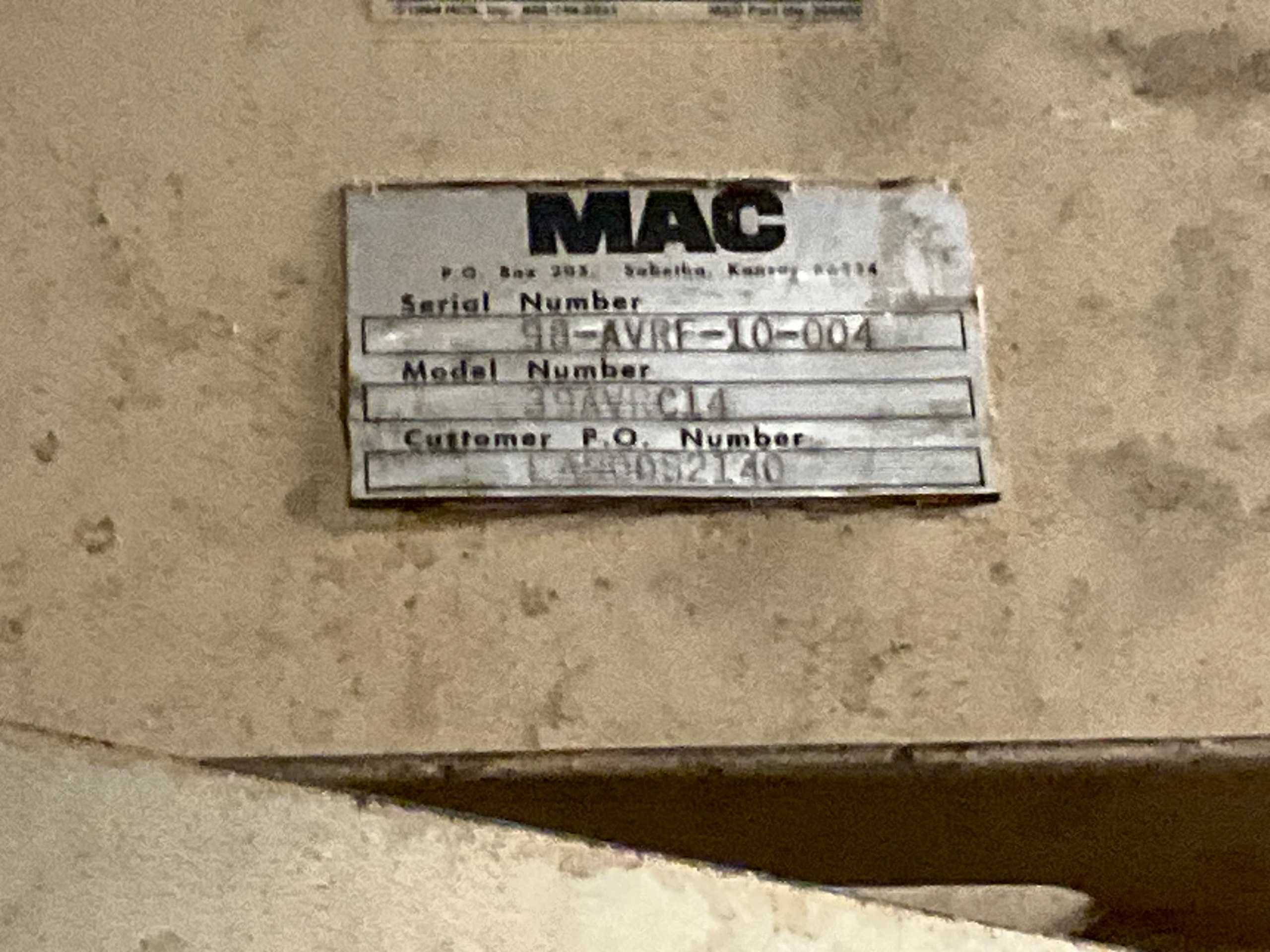 MAC 39AVRC14 DUST COLLECTOR - DUST COLLECTOR