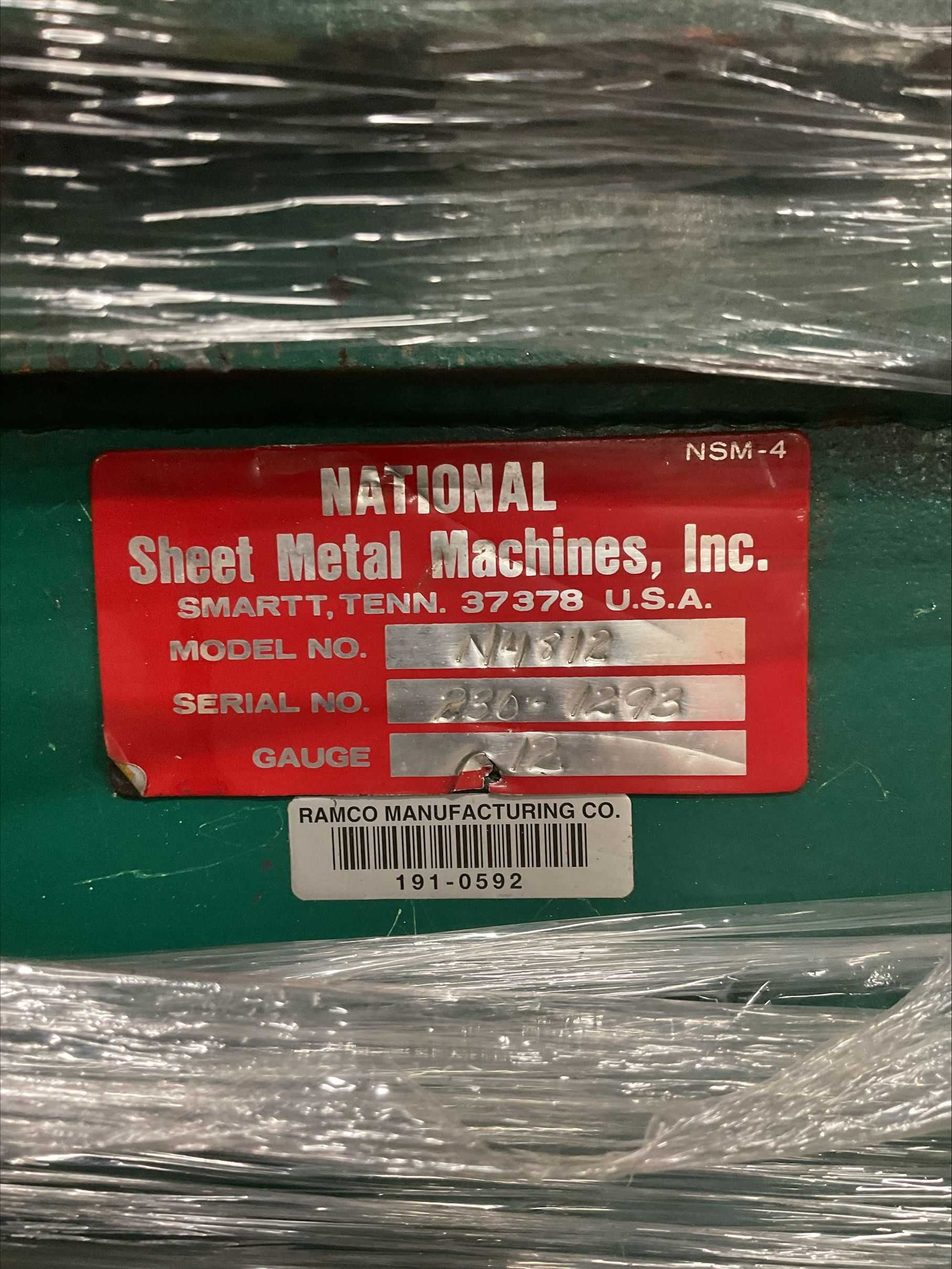 NATIONAL SHEET METAL MACHINES N4812 BOX & PAN BRAKE - BOX & PAN BRAKES