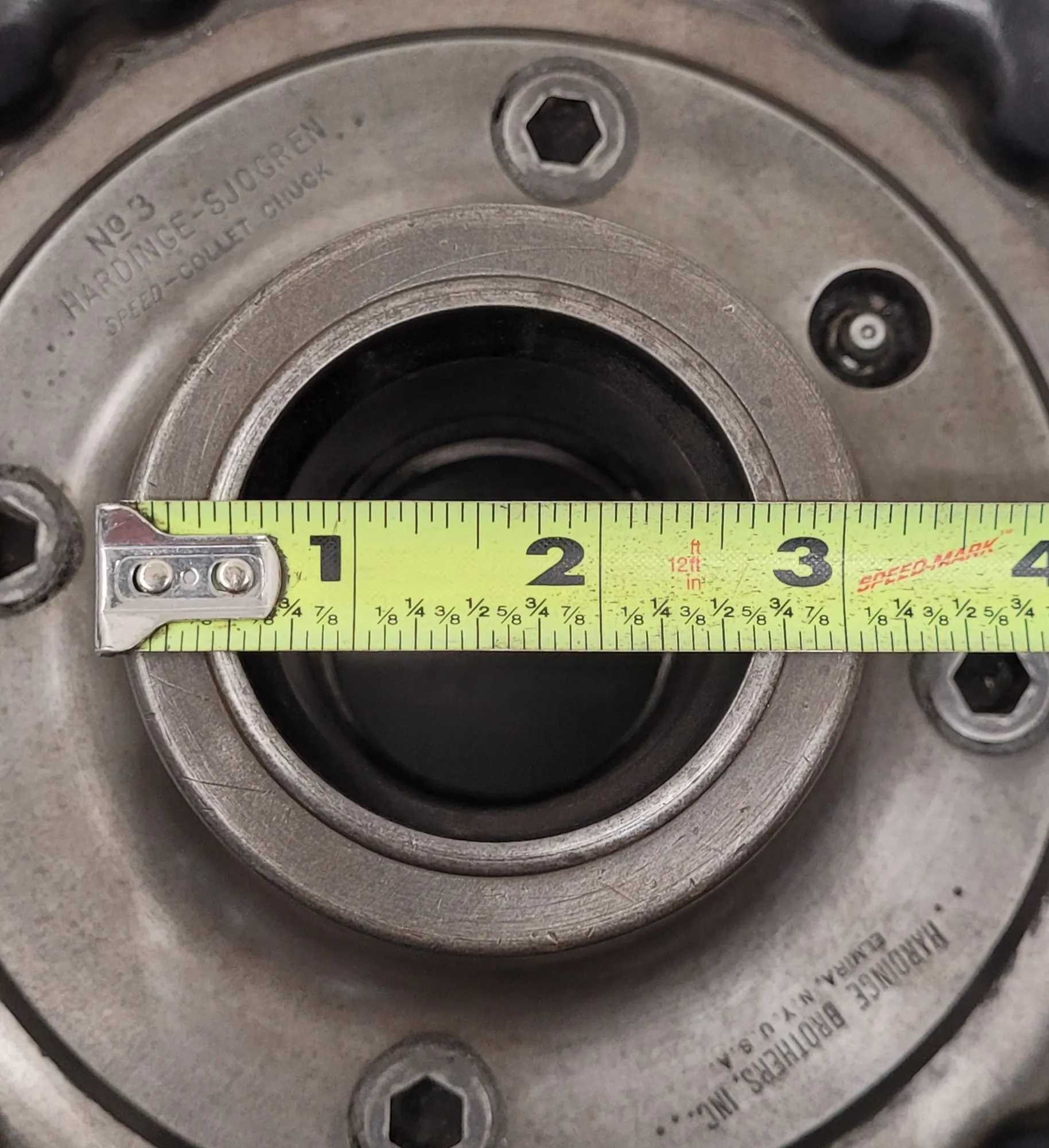 HARDINGE-SJOGREN NO. 3 SPEED COLLET CHUCK W/ L0 MOUNT - MACHINE TOOLING