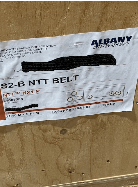 BULK LOT OF 2019 ALBANY INTERNATIONAL NX1-P BELTS FOR NTT TISSUE MACHINE - PULP & PAPER