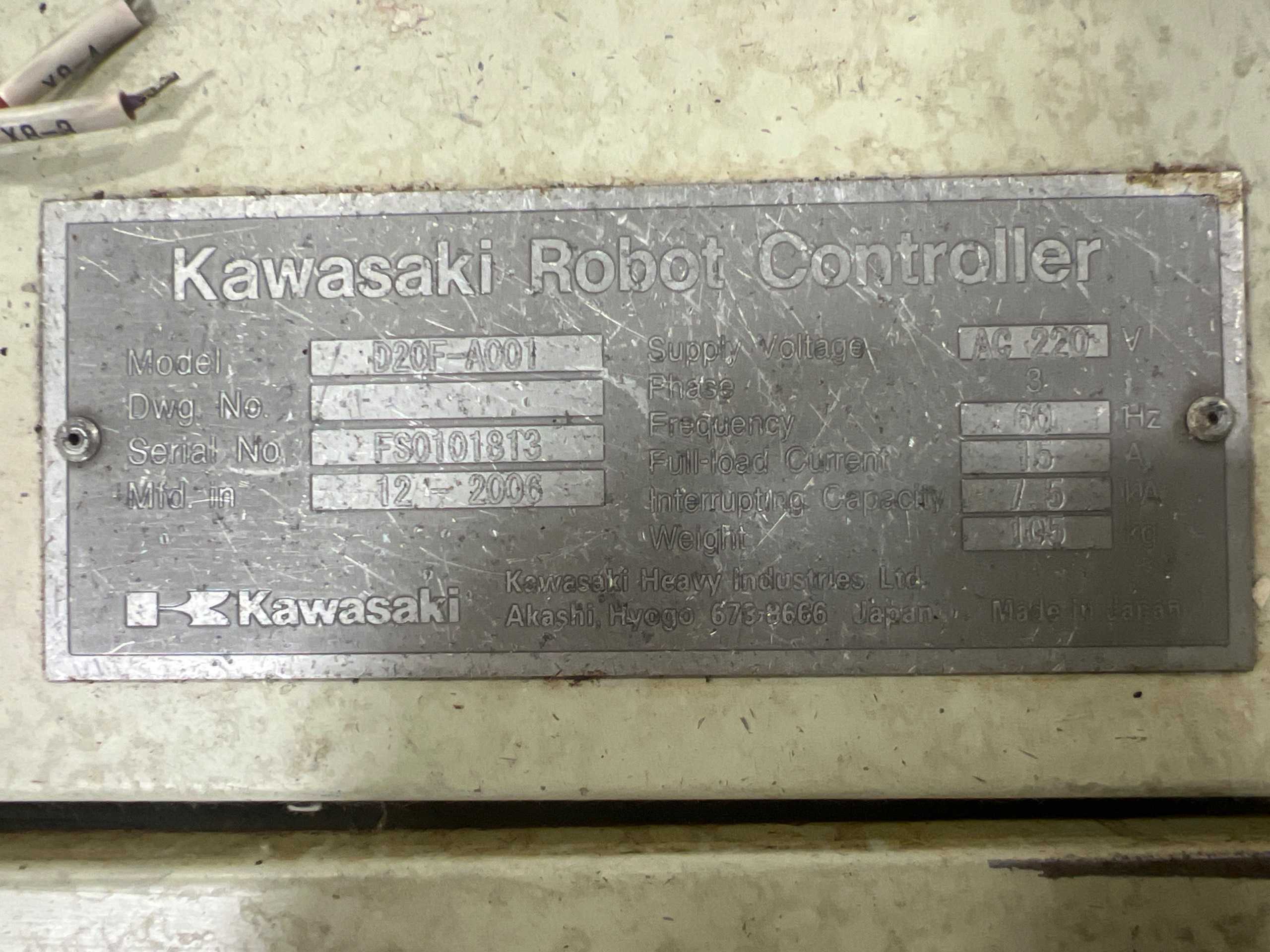 KAWASAKI ROBOT & CONTROLLER ASSEMBLY - ARTICULATED ROBOTS