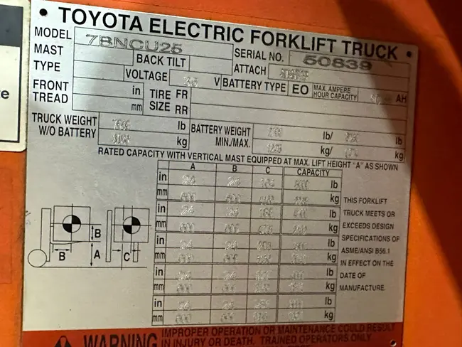 2009 TOYOTA 7BNCU25 FORKLIFT - undefined