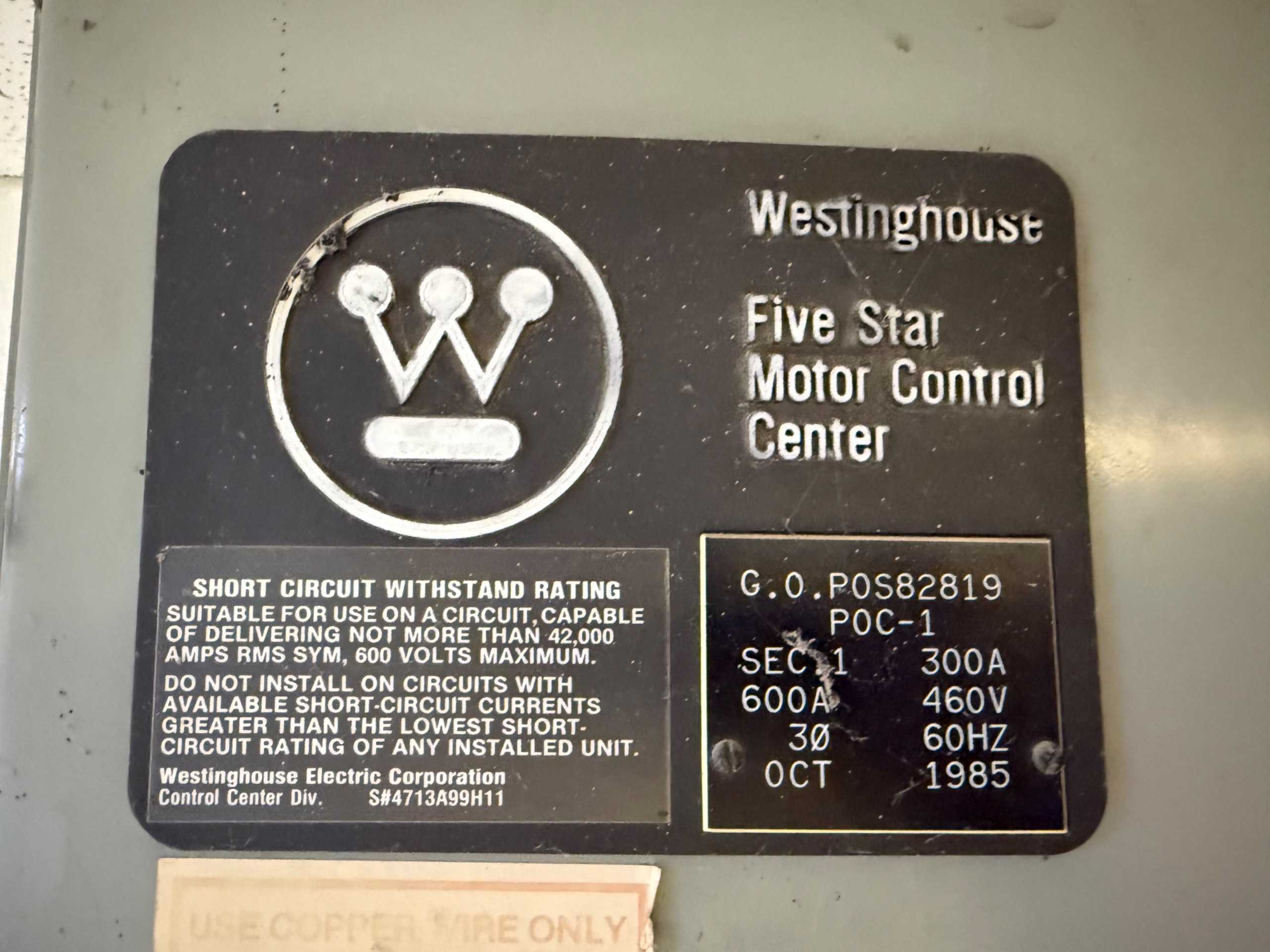 BULK QTY OF WESTINGHOUSE MCC SWITCHBOARDS - MOTOR CONTROL CENTERS