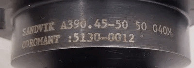 SANDVIK COROMANT A390.45-50 50 040M CAT 50 TOOL HOLDER W/ VARILOCK A391.20-19 50 060M - MACHINE TOOLING