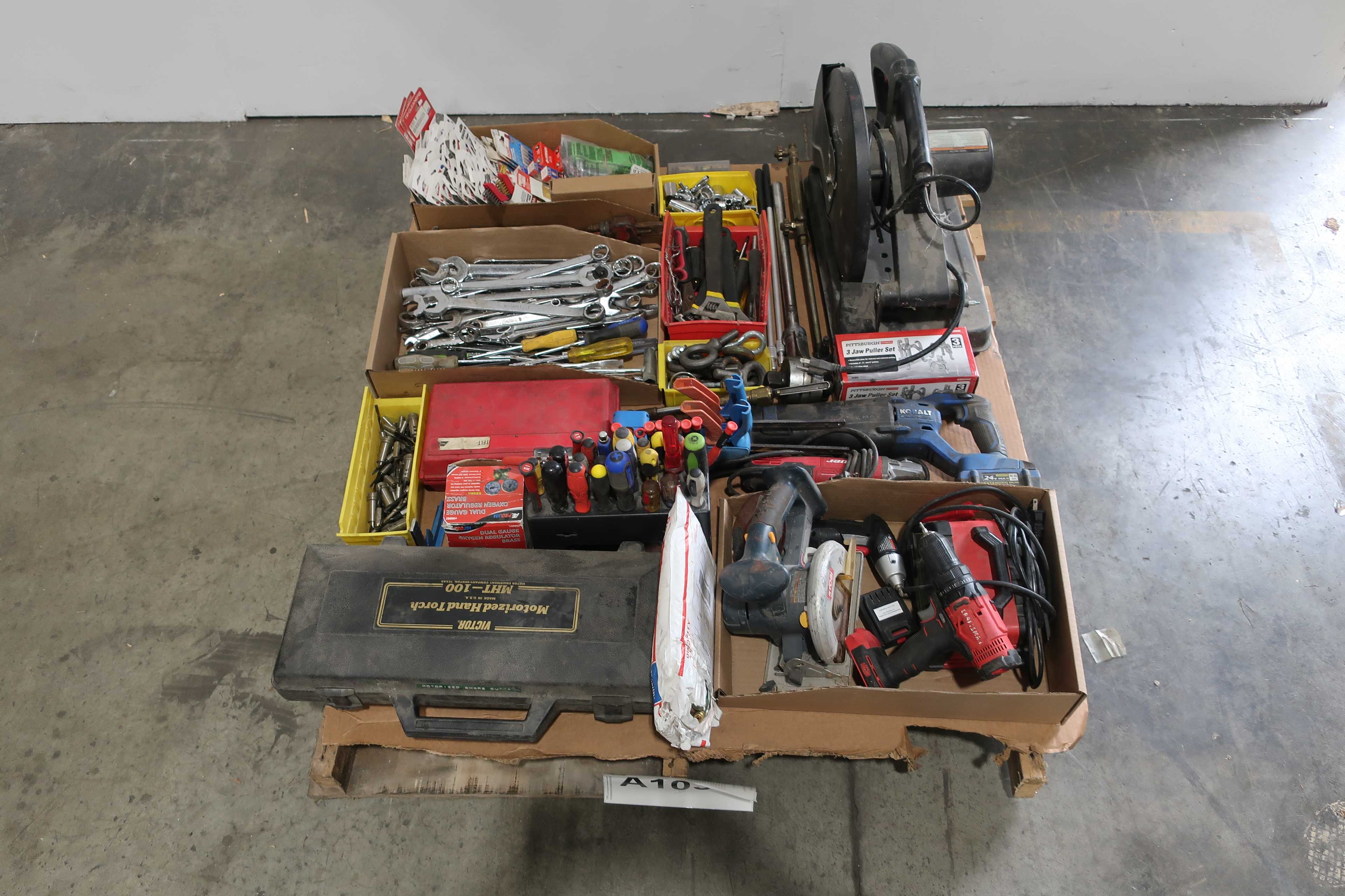 PALLET OF ASSORTED TOOLS AND SHOP SUPPLIES - TOOLS