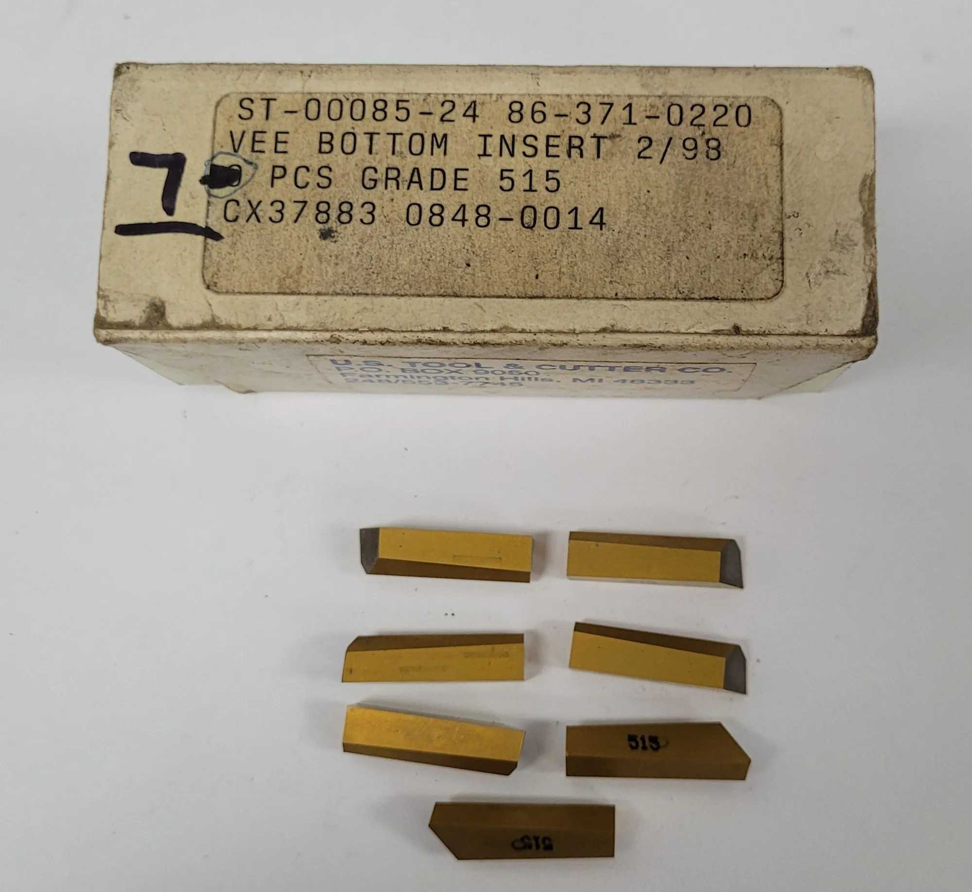 US TOOL & CUTTER CO ST-00085-24 86-371-0220 VEE BOTTOM INSERT (7PC) - MACHINE TOOLING