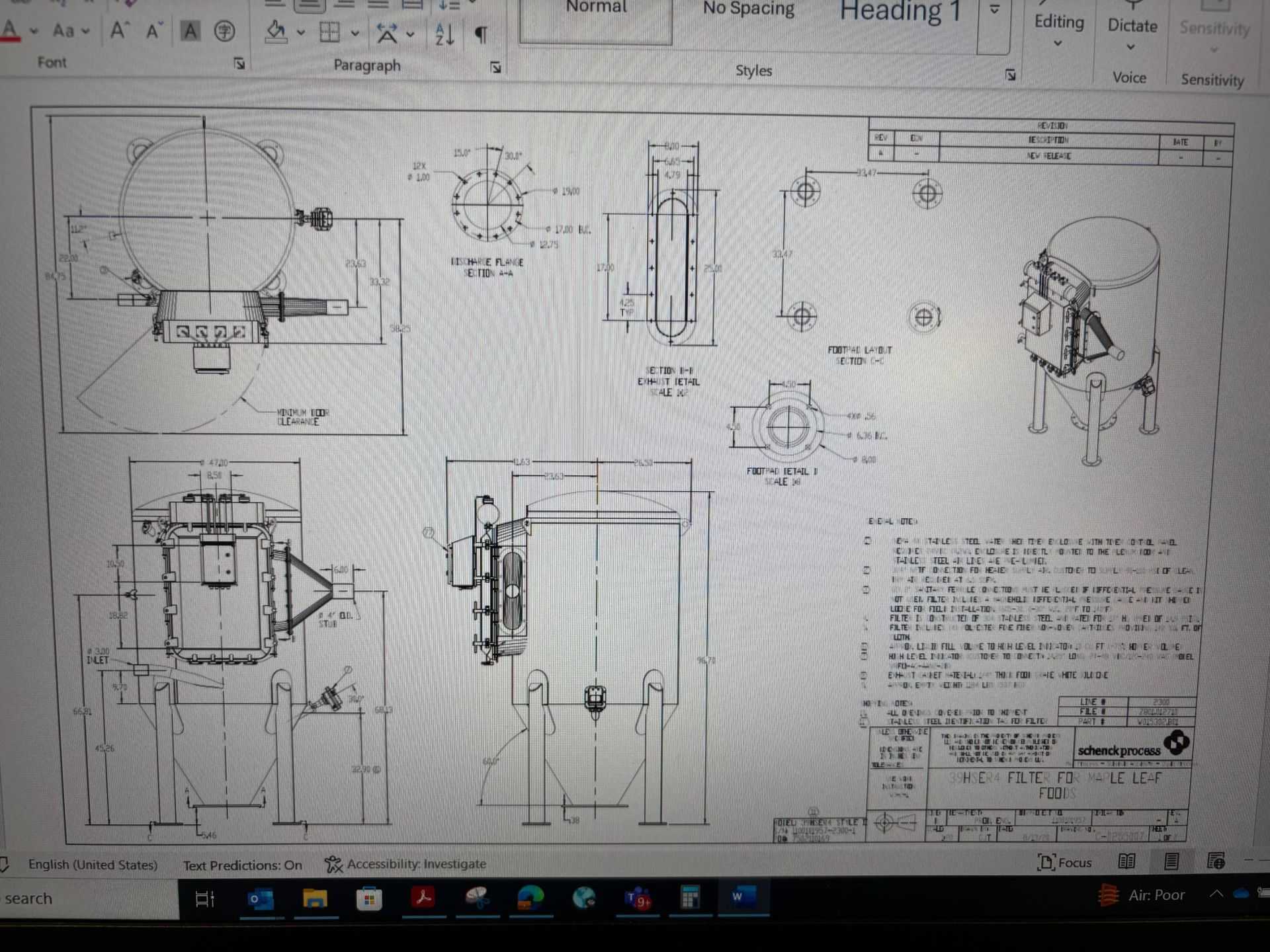 2020 SCHENCK PROCESS 39HSER4 HYGIENIC SIDE ENTRY FILTER - FILTER ASSEMBLY