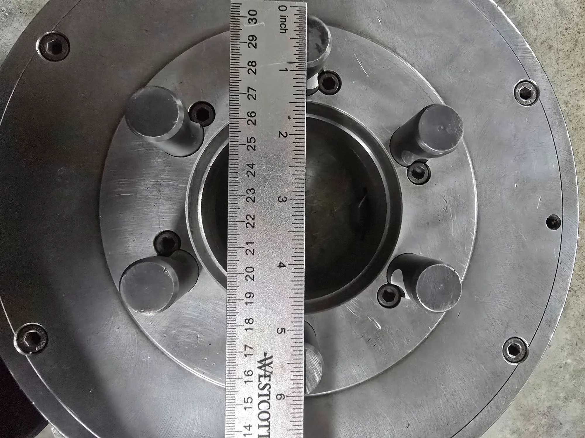 SKAND SWEDEN 12" 3 JAW LATHE CHUCK, 4" HOLE, D1-6 MOUNT, 2 PIECE ADJUSTABLE JAWS - MACHINE TOOLING