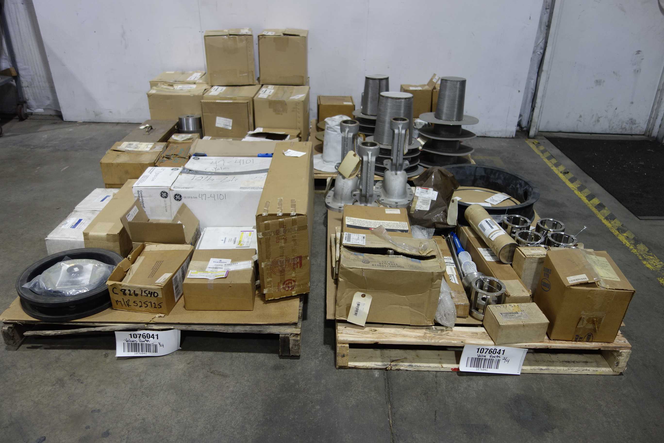 4 PALLETS OF ASSORTED VALVE PARTS AND ACCESSORIES - VALVE PARTS & ACCESSORIES
