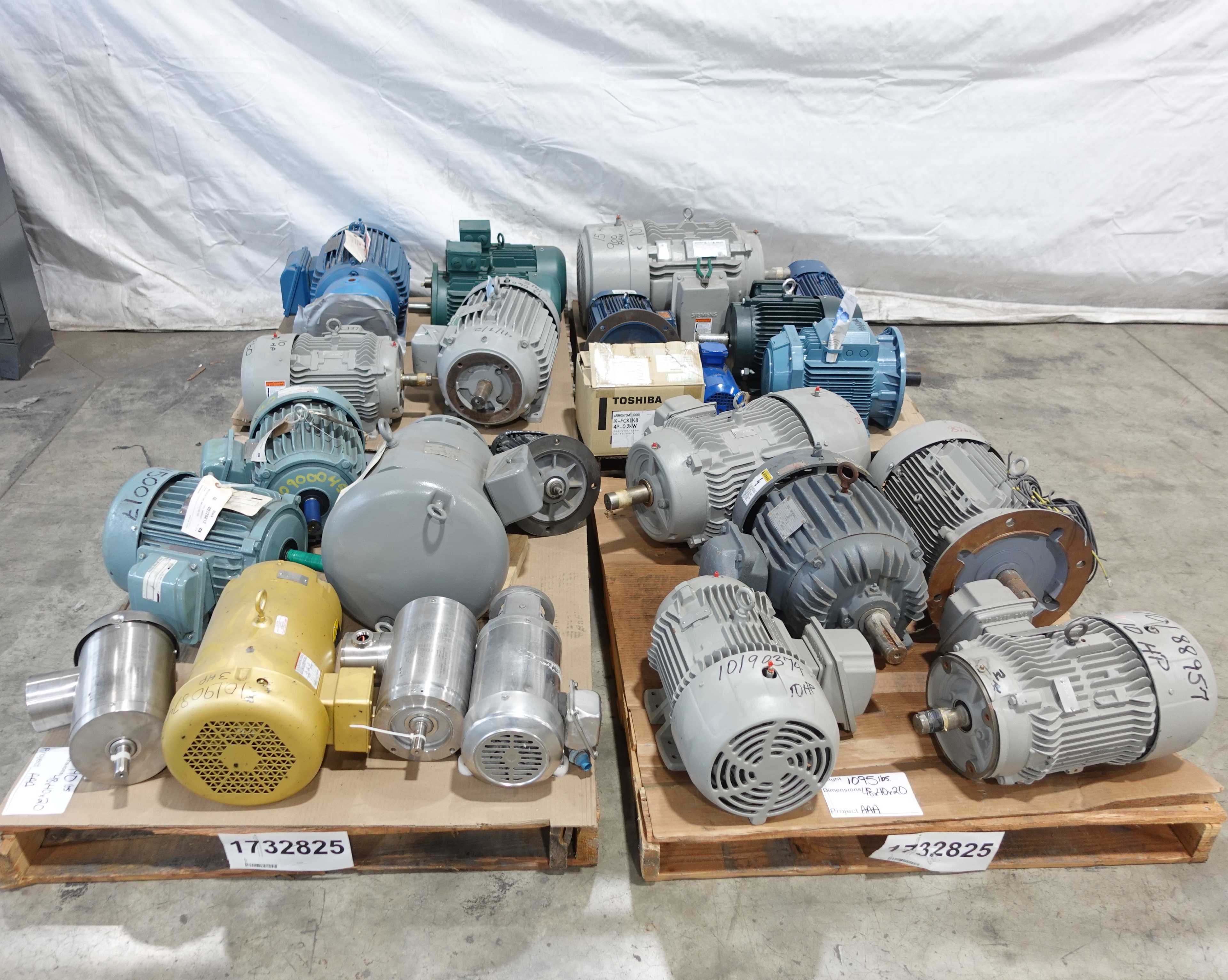 SKU 1732825 - 4 PALLETS OF ASSORTED AC MOTORS - AC MOTOR
