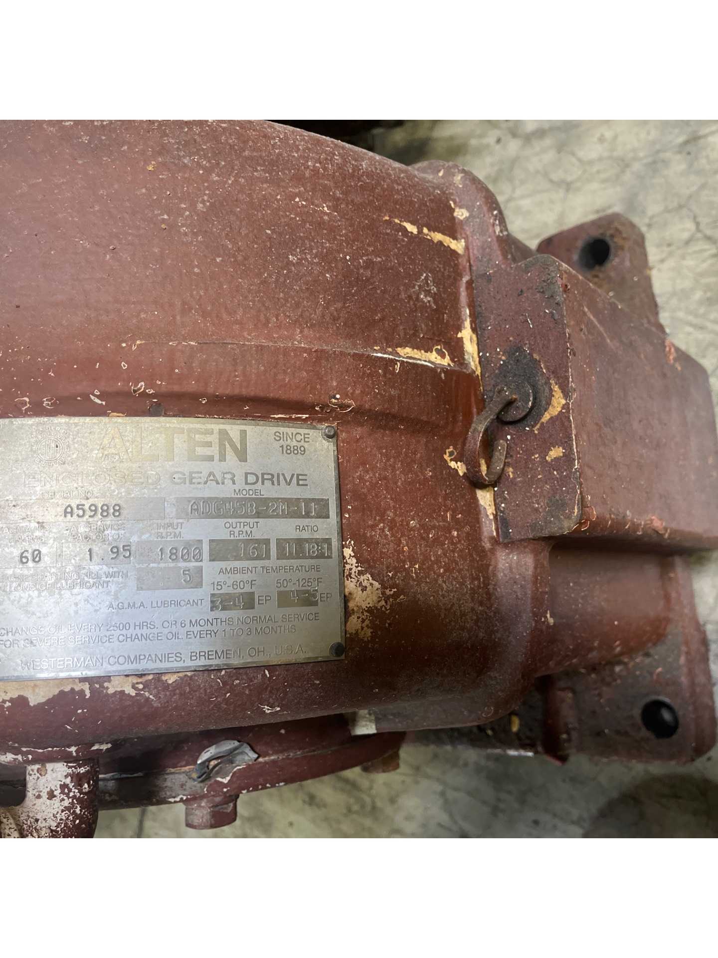 ALTEN ADG45B-2M-11 ENCLOSED GEAR DRIVE - ENCLOSED GEAR DRIVE