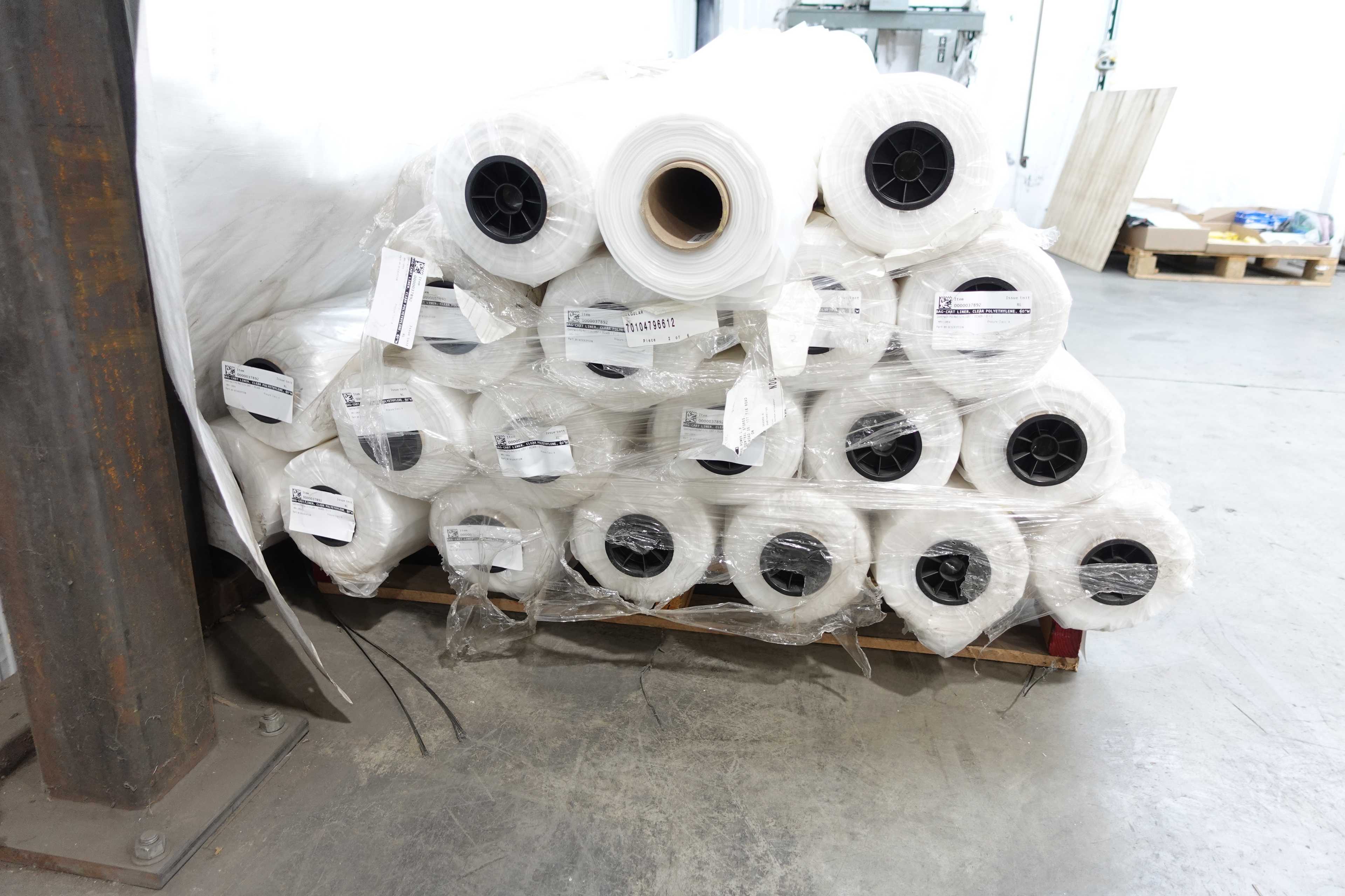 PALLET OF LEVITT SAFETY LTD POLYETHYLENE CART LINER BAGS - WASTE MANAGEMENT EQUIPMENT
