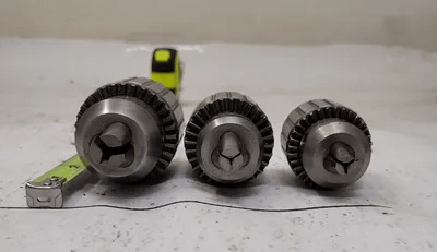 JACOBS DRILL CHUCK SET: NO 34 (0-1/2 CAP), NO 32 (0-3/8 CAP), 2A (0-3/8 IN, #2 TAPER) - MACHINE TOOLING