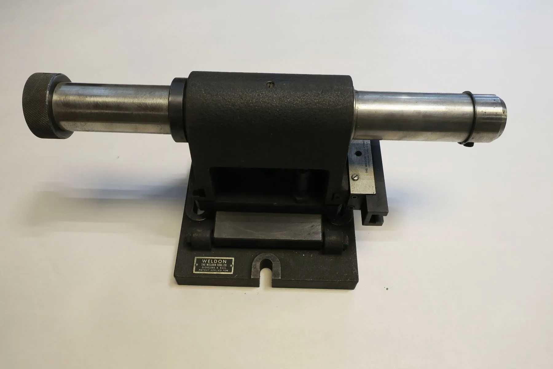 WELDON END MILL SHARPENING FIXTURE W/CASE, TOOLING, ADJUSTABLE TOOLREST, GAGE, AND COLLETS - MACHINE TOOLING