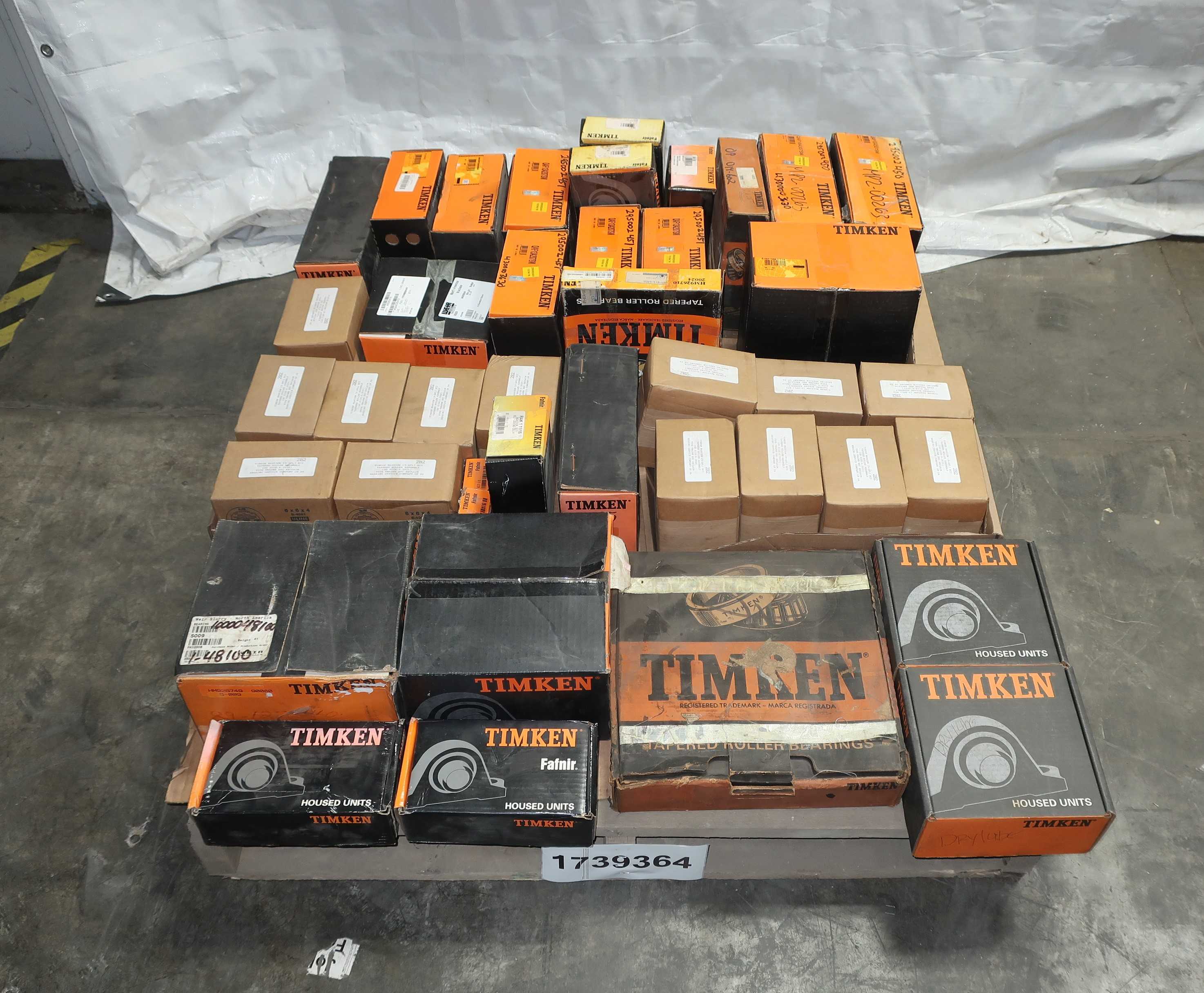 SKU 1739364 - PALLET OF ASSORTED TIMKEN BEARINGS, HOUSED UNITS, TAPERED ROLLER, PILLOW BLOCK - BEARINGS