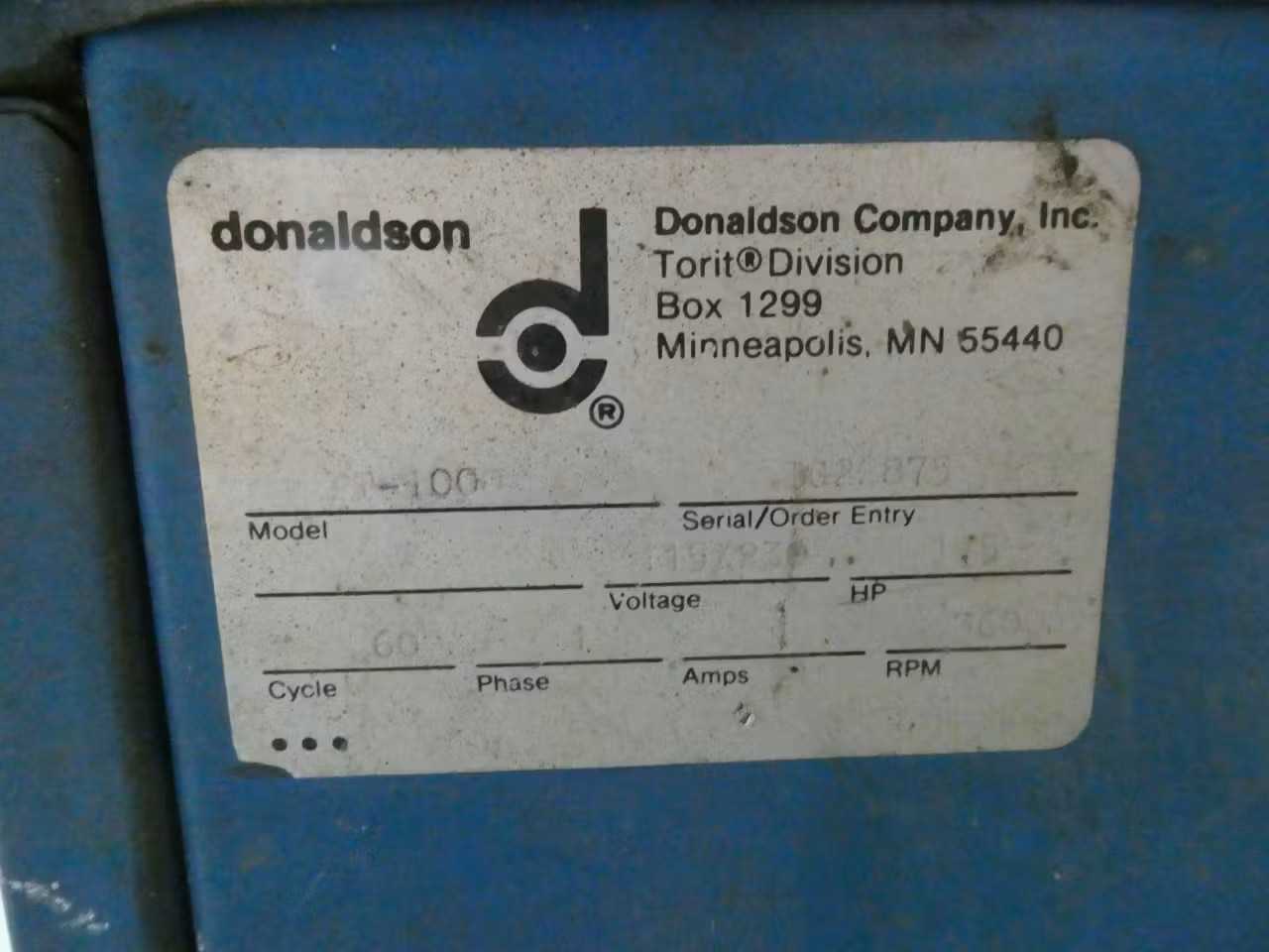 SKU 1711170 - DONALDSON PT-1000 PORTA TRUNK FUME EXTRACTOR SMOKE DUST COLLECTOR - DUST COLLECTOR