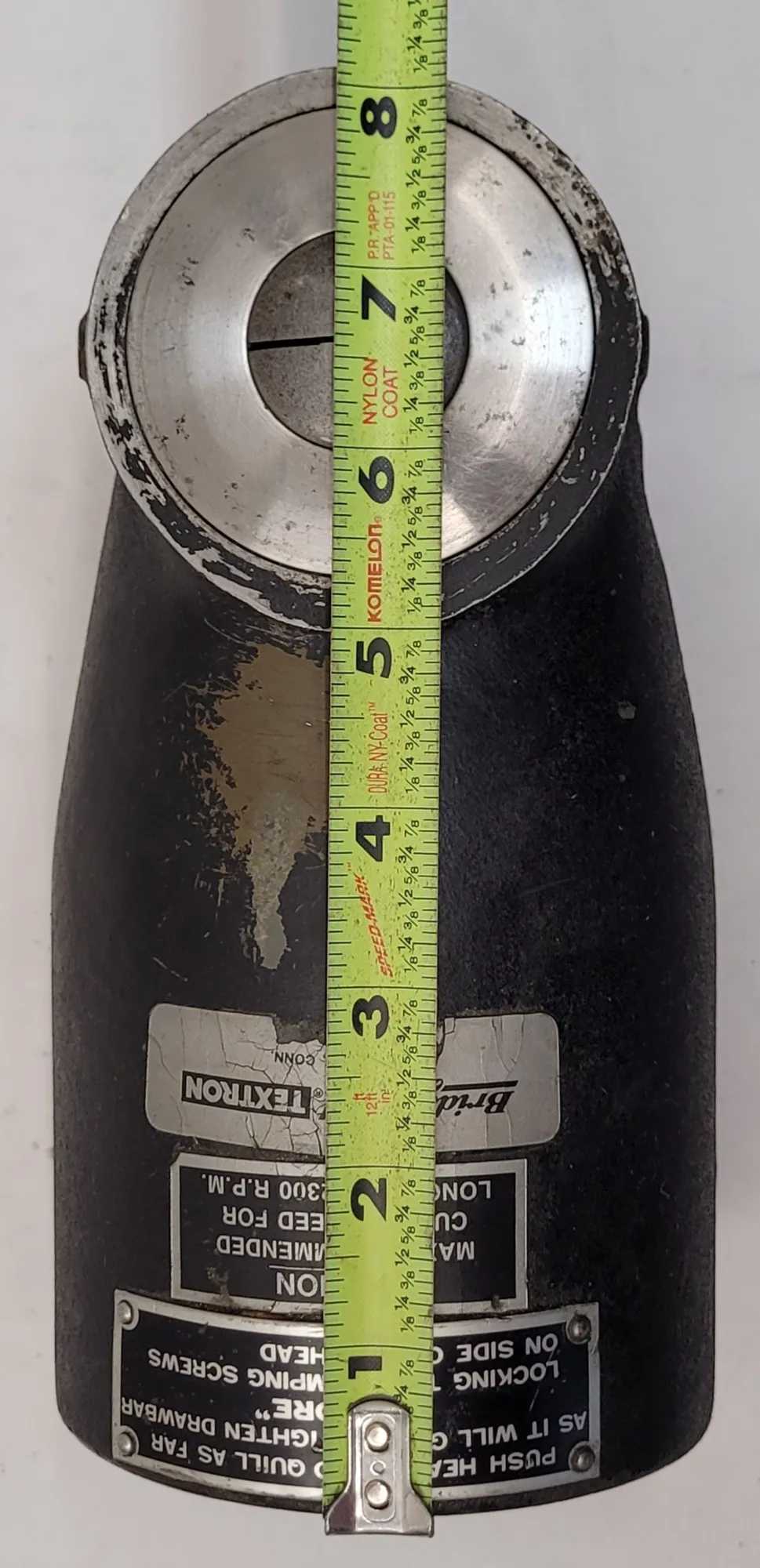 BRIDGEPORT TEXTRON RIGHT ANGLE HEAD, 2300 RPM, 8-1/4" HEIGHT, 3-1/8" OD - MACHINE TOOLING