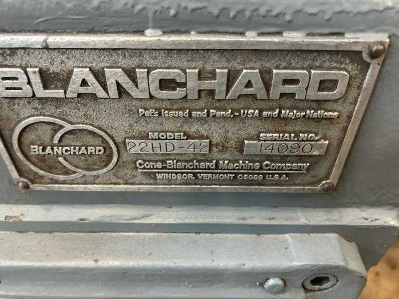 1972 BLANCHARD 22HD-42 ROTARY SURFACE GRINDER, 42 INCH CHUCK, 75 HP, 22 INCH WHEEL, 480V - SURFACE GRINDERS