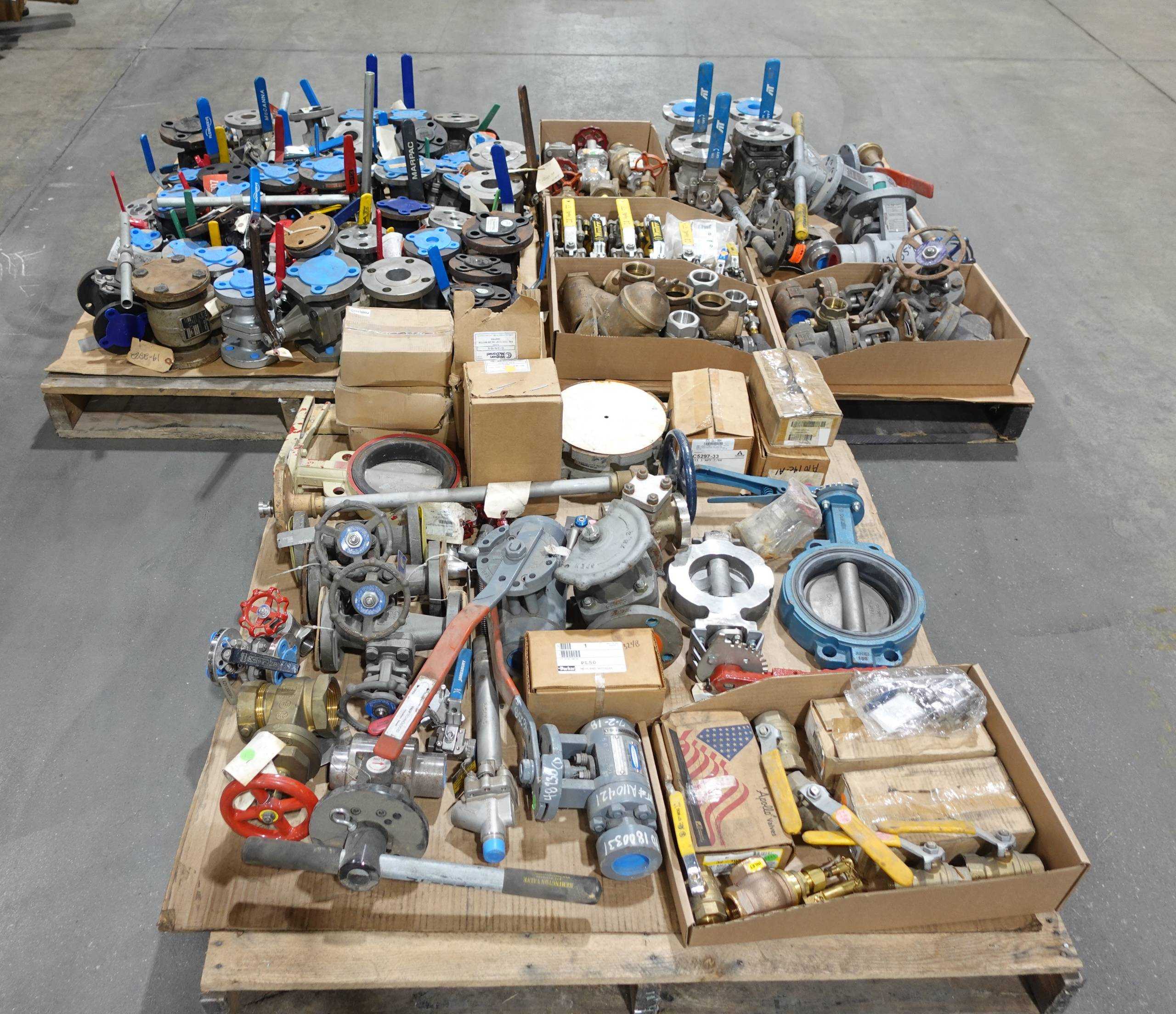3 PALLETS OF ASSORTED MANUAL VALVES
