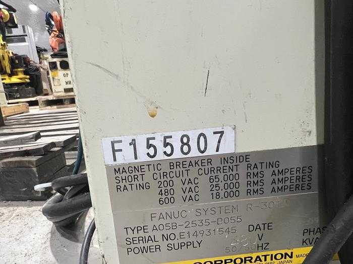 2014 FANUC R-2000IB/200R ROBOT, 200KG PAYLOAD, 3095MM REACH, R-30IA CONTROLLER - ARTICULATED ROBOTS
