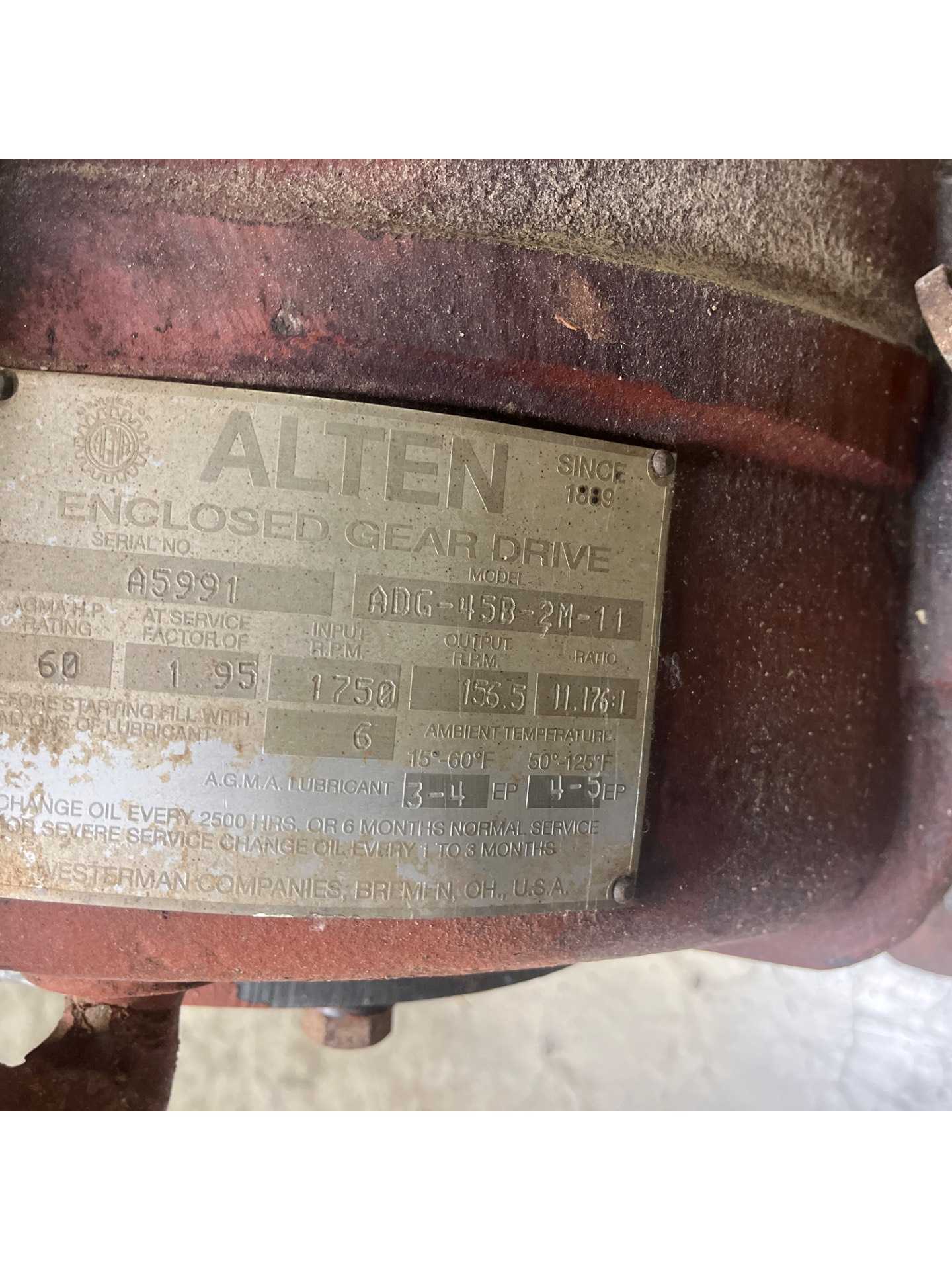 ALTEN ADG-45B-2M-11 ENCLOSED GEAR DRIVE - ENCLOSED GEAR DRIVE