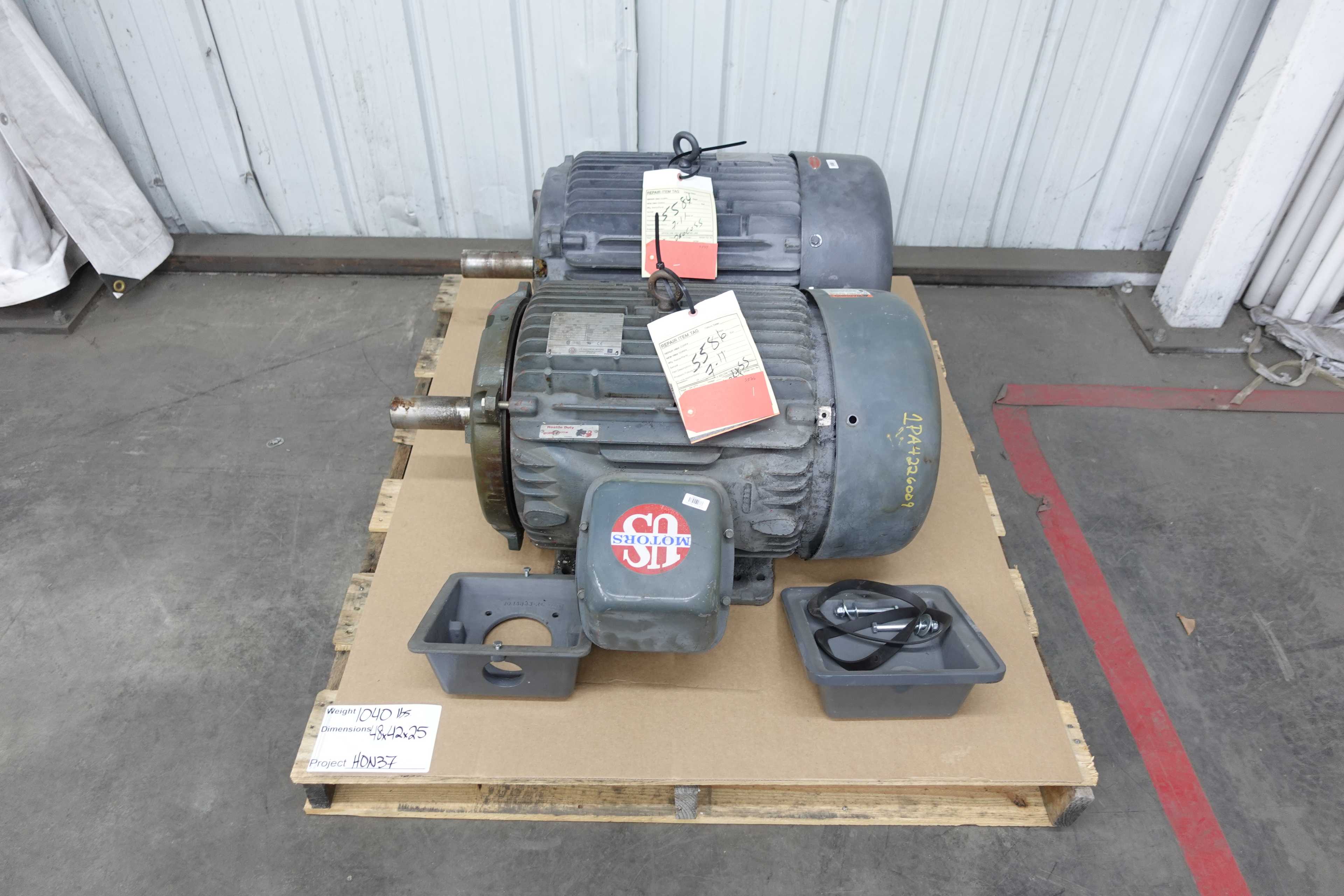 SKU 1729572 - LOT OF 2 US MOTORS, 40 HP, 3 PH, 460VAC - AC MOTOR