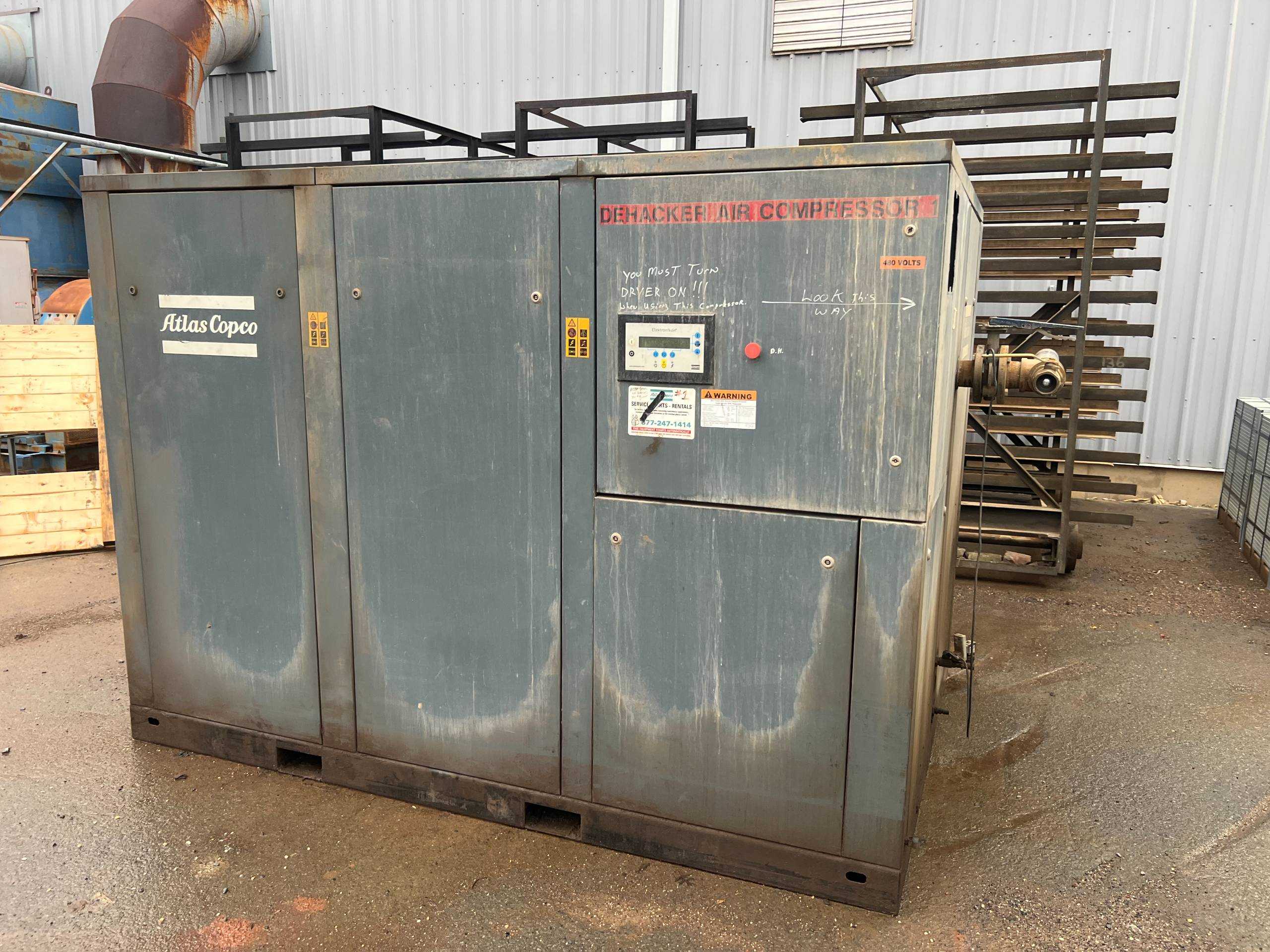 2003 ATLAS COPCO GA160 STATIONARY AIR COMPRESSOR - STATIONARY AIR COMPRESSOR