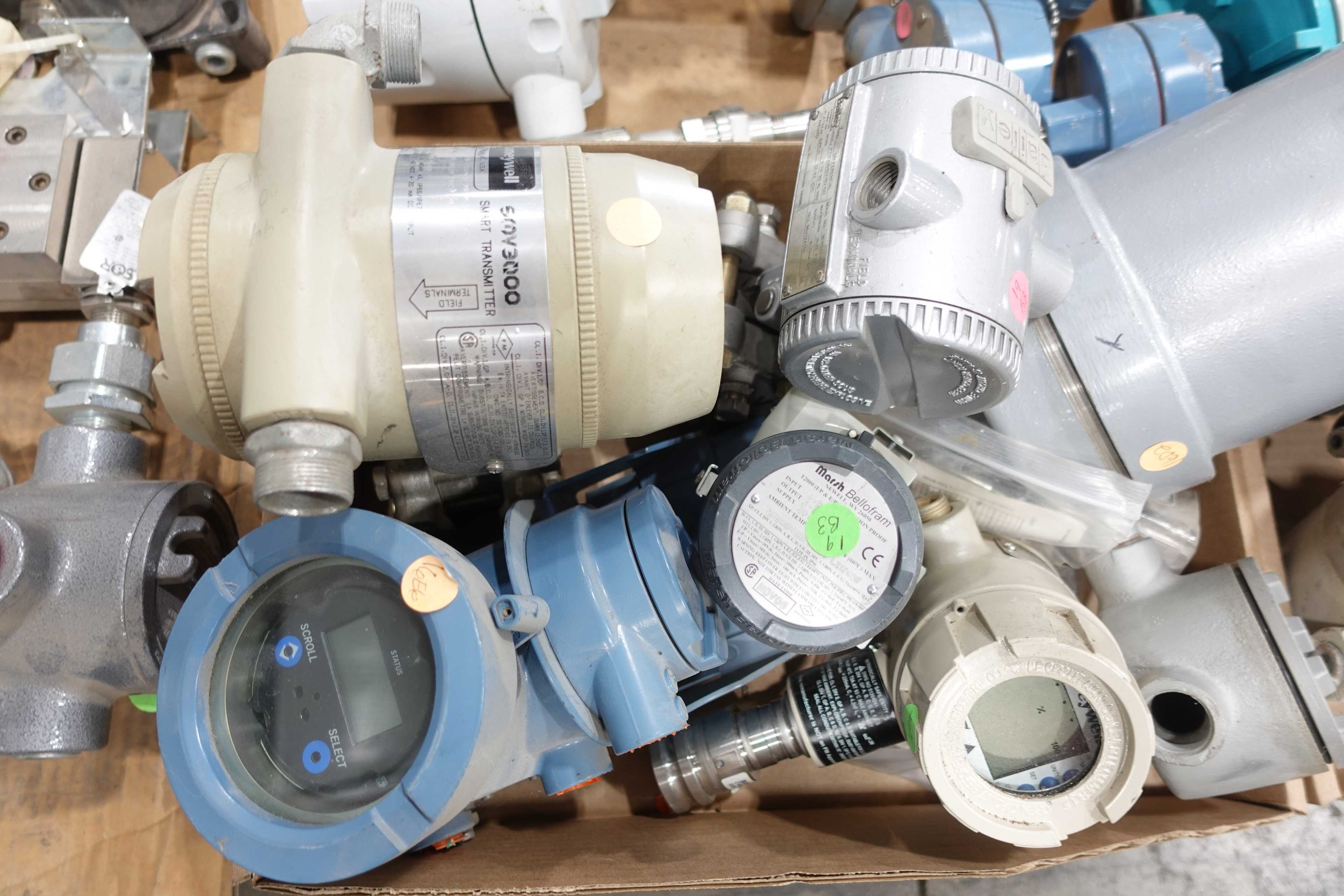 2 PALLETS OF ASSORTED TRANSMITTERS, FLOW METERS, MONITORS AND SWITCHES - INSTRUMENTATION